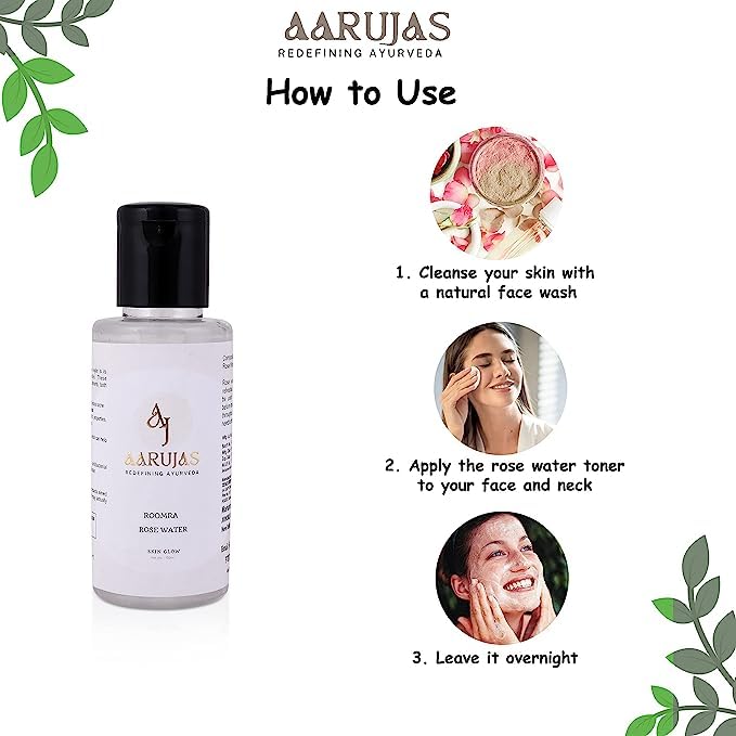 Organic Rose Water (Gulab Jal) 100ml - Hydrating Facial Toner for Glowing Skin | Natural Skin Care, Face Mist & Makeup Setting Spray | Perfect for Dry Skin, Sensitive Skin & Daily Skincare Routine