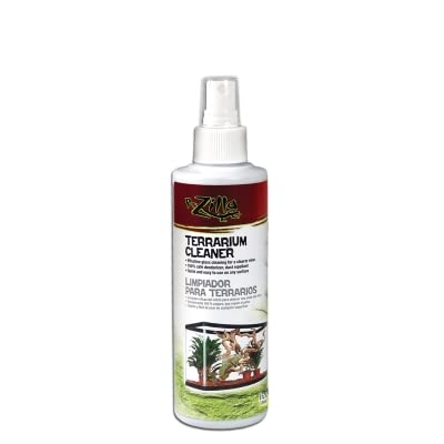 Zilla Terrarium Cleaner Spray 8 oz - Pack of 4 | Safe Reptile Habitat Disinfectant for Glass Tanks & Enclosures | Ideal for Terrarium Maintenance & Pet Reptile Care