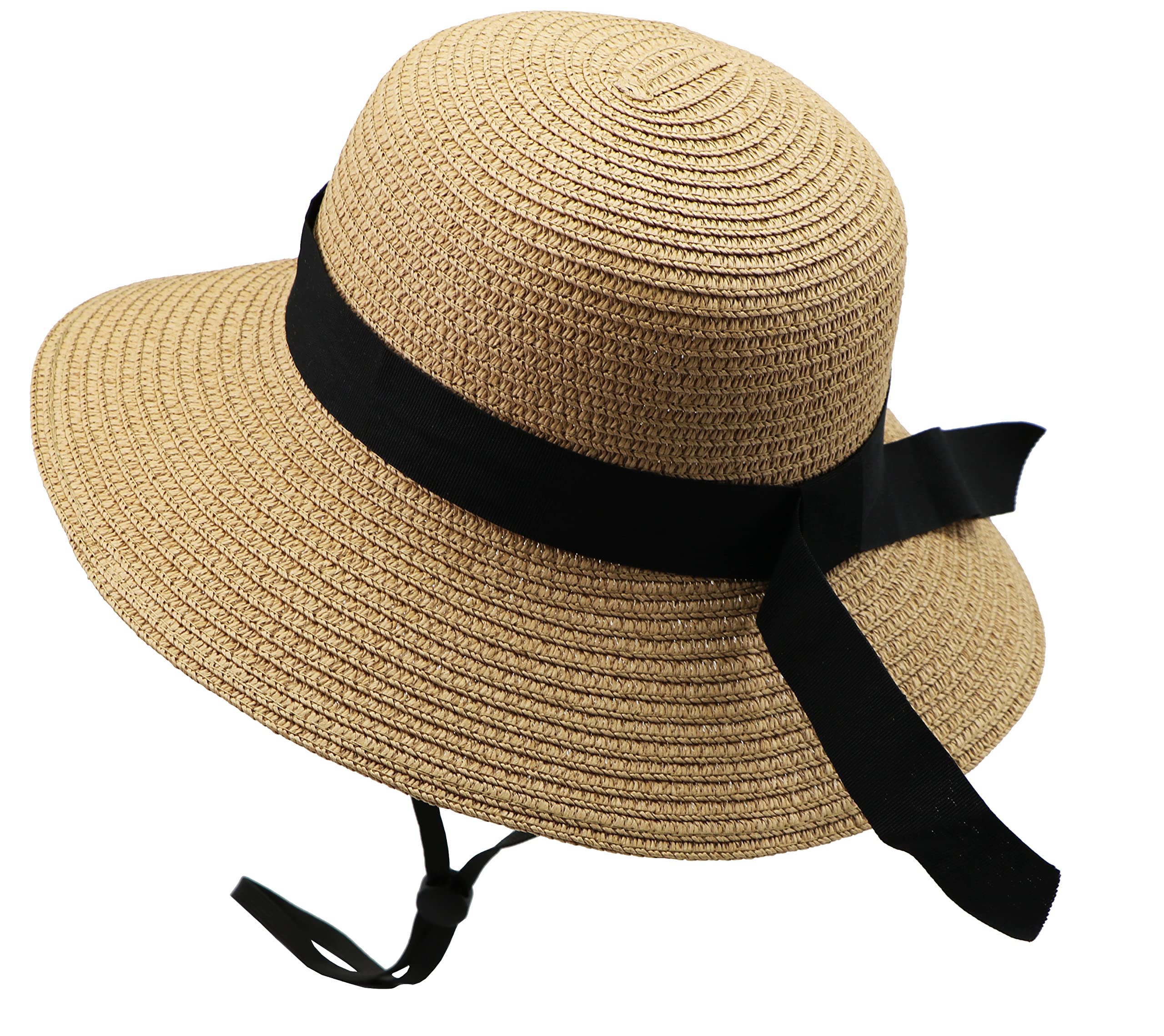 Girls Sun Hat Wide Brim Floppy Beach Hat with Bow - UV Protection Summer Straw Hat for Teen Girls 9-17 Years - Perfect for Beach Vacations, Pool Parties & Outdoor Adventures