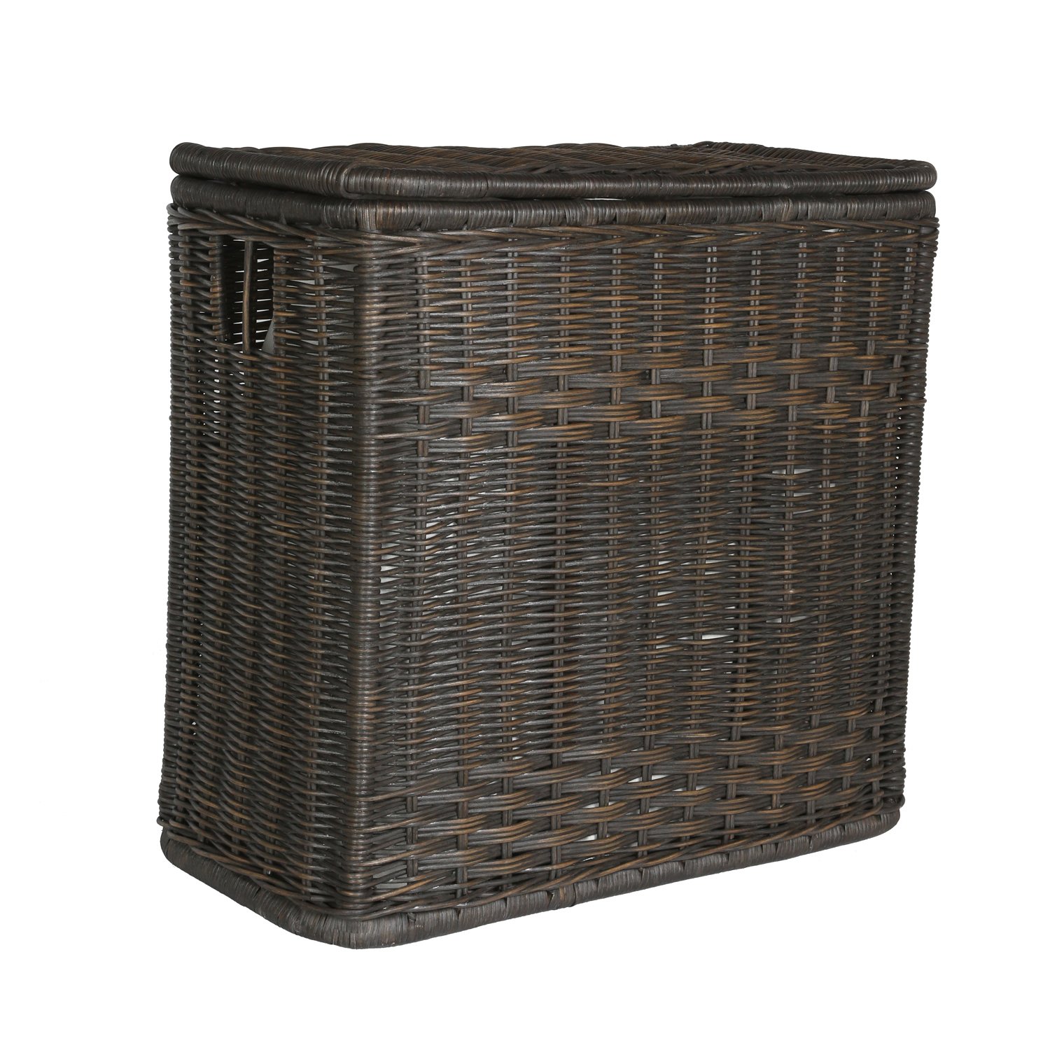 3-Compartment Wicker Laundry Hamper Sorter Basket - 30