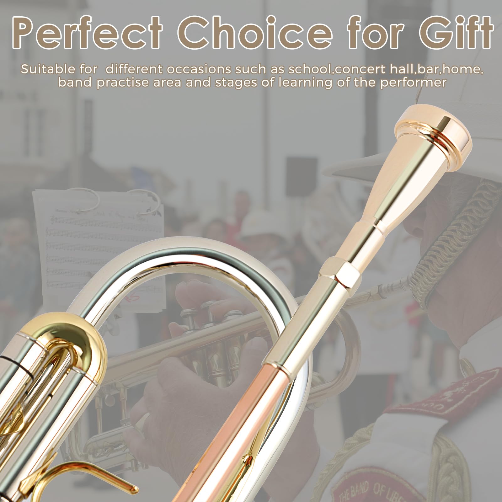 EASTROCK 3C Gold Trumpet Mouthpiece - for Brass Instruments & Performances