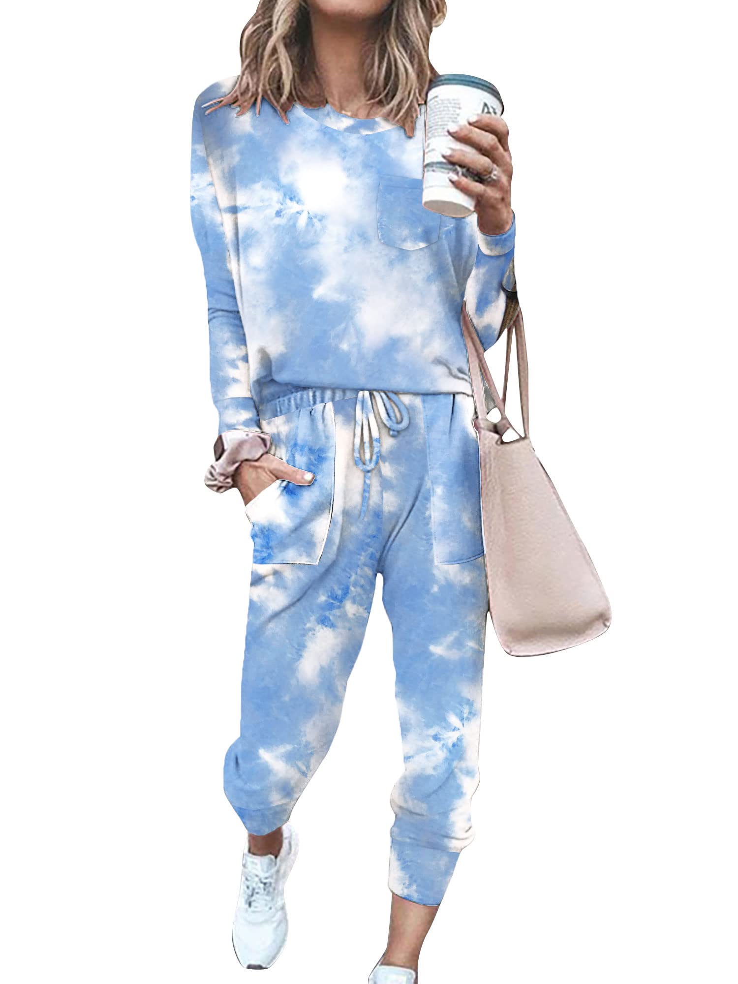 Bofell Women's 2-Piece Lounge Set - Soft Travel Outfits & Trendy Sweatsuits | Cozy Pajama Set for Home, Vacation & Casual Wear 2024