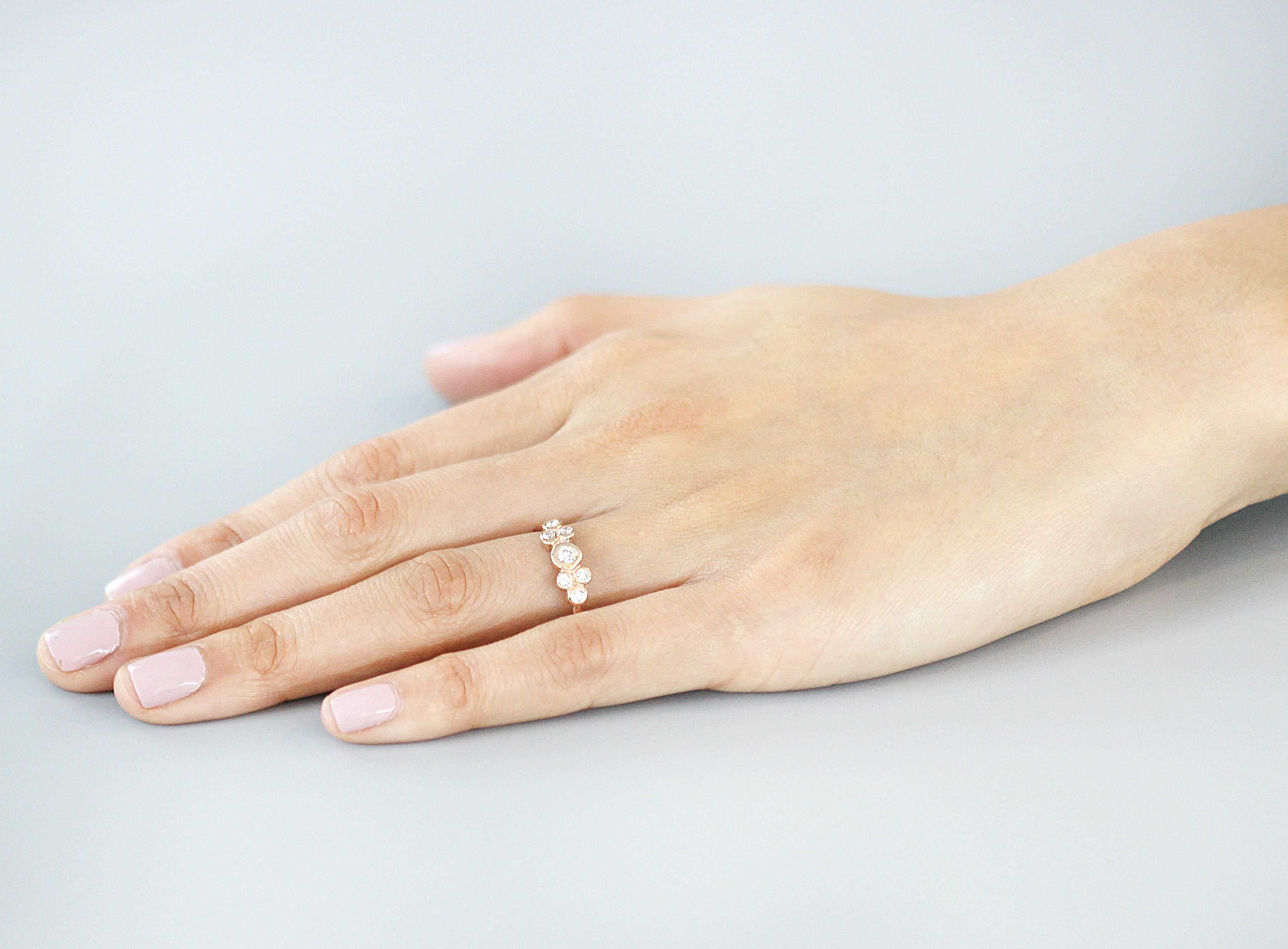 Bubble 2 White Diamond Ring - Elegant 14K Gold Solitaire Engagement Ring for Women | Perfect for Proposals, Anniversaries & Special Occasions