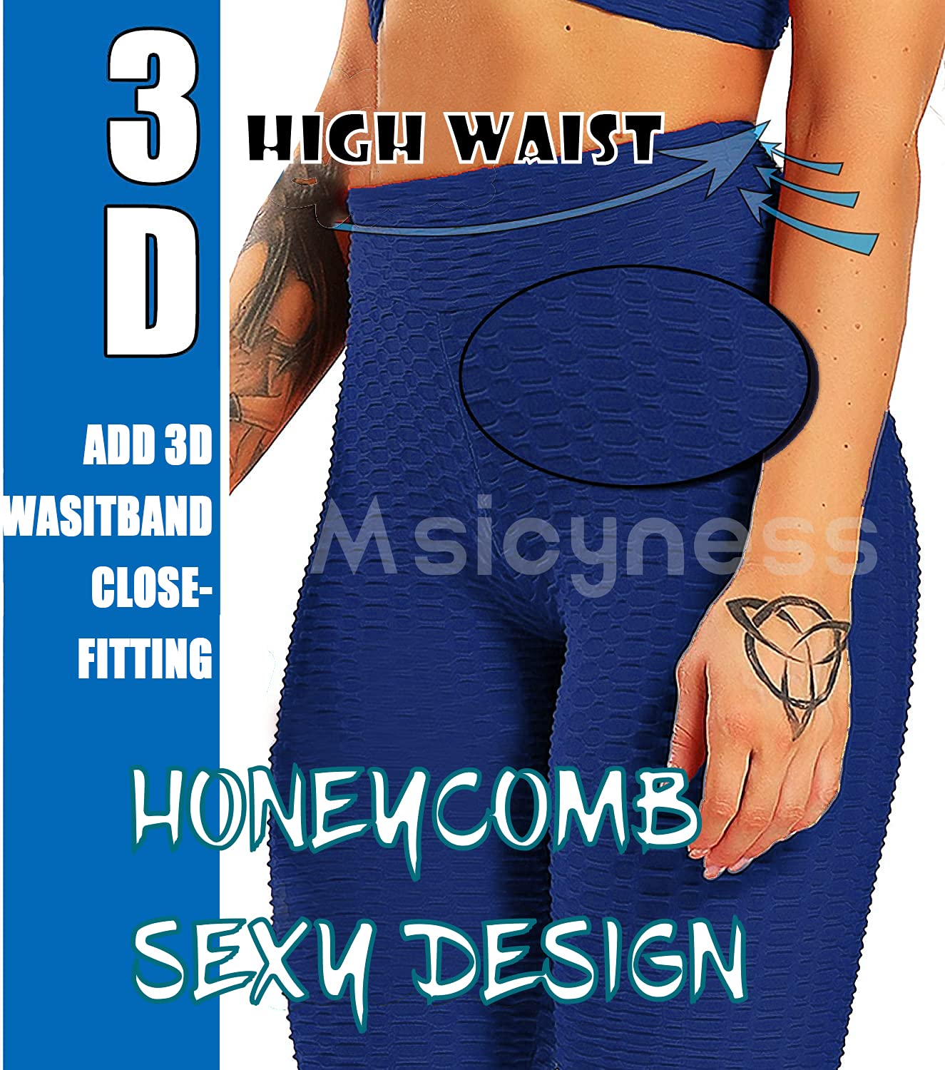 Msicyness TikTok Leggings 2 Pack - High Waist Yoga Pants for Women with Butt Lift & Tummy Control - Textured Scrunch Booty Tights - Perfect for Workouts, Yoga & Casual Wear