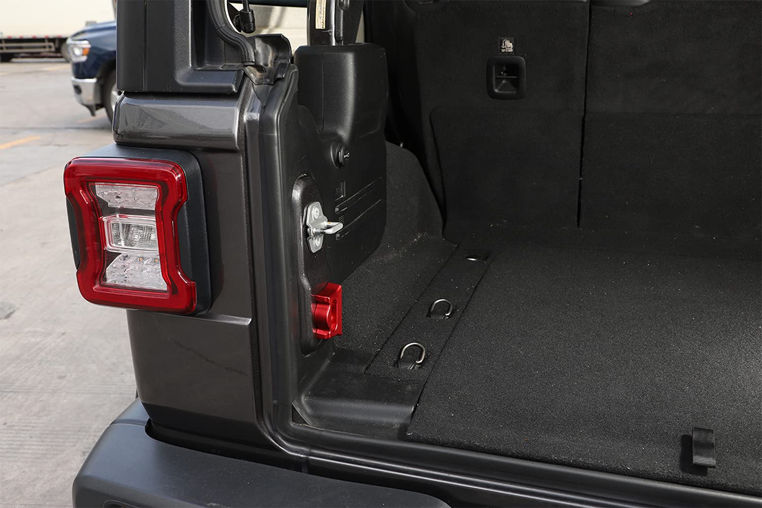 Jeep Wrangler JL Tailgate Limiter Stopper (2018-2021) - Heavy Duty Rear Door Bumper Cushion Stop, Durable Metal Inner Accessories in Red - Perfect for Off-Roading, Camping & Tailgating
