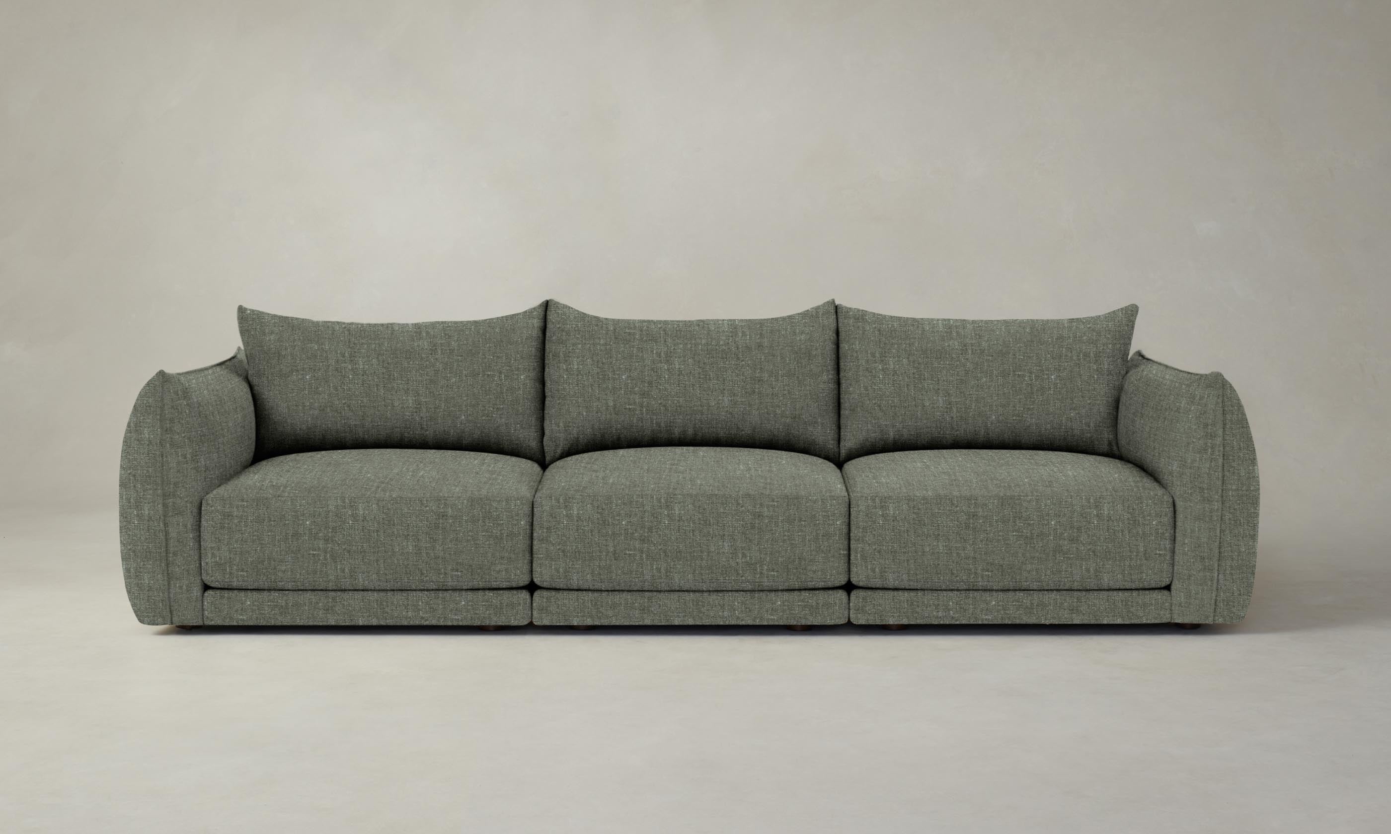 The Jones Modular Sofa - Heritage Belgian Linen Thyme | Customizable Sectional Couch for Living Room, Lounge & Home Theater | Modern Comfortable Sofa Set with Washable Covers