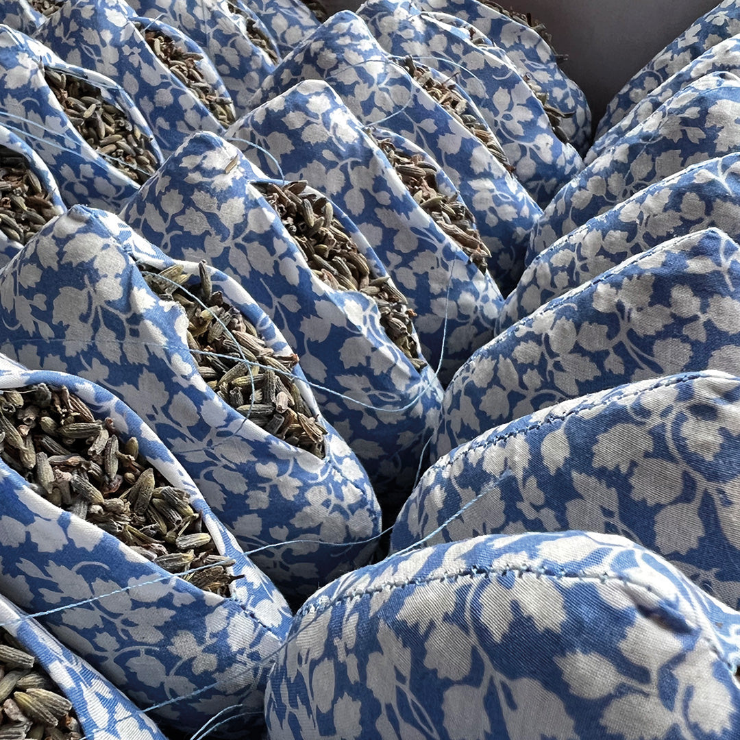 Lavender Heart Sachets for Drawers & Closets - Set of 2 Blue Aromatherapy Sachets for Relaxation, Gifts & Home Decor