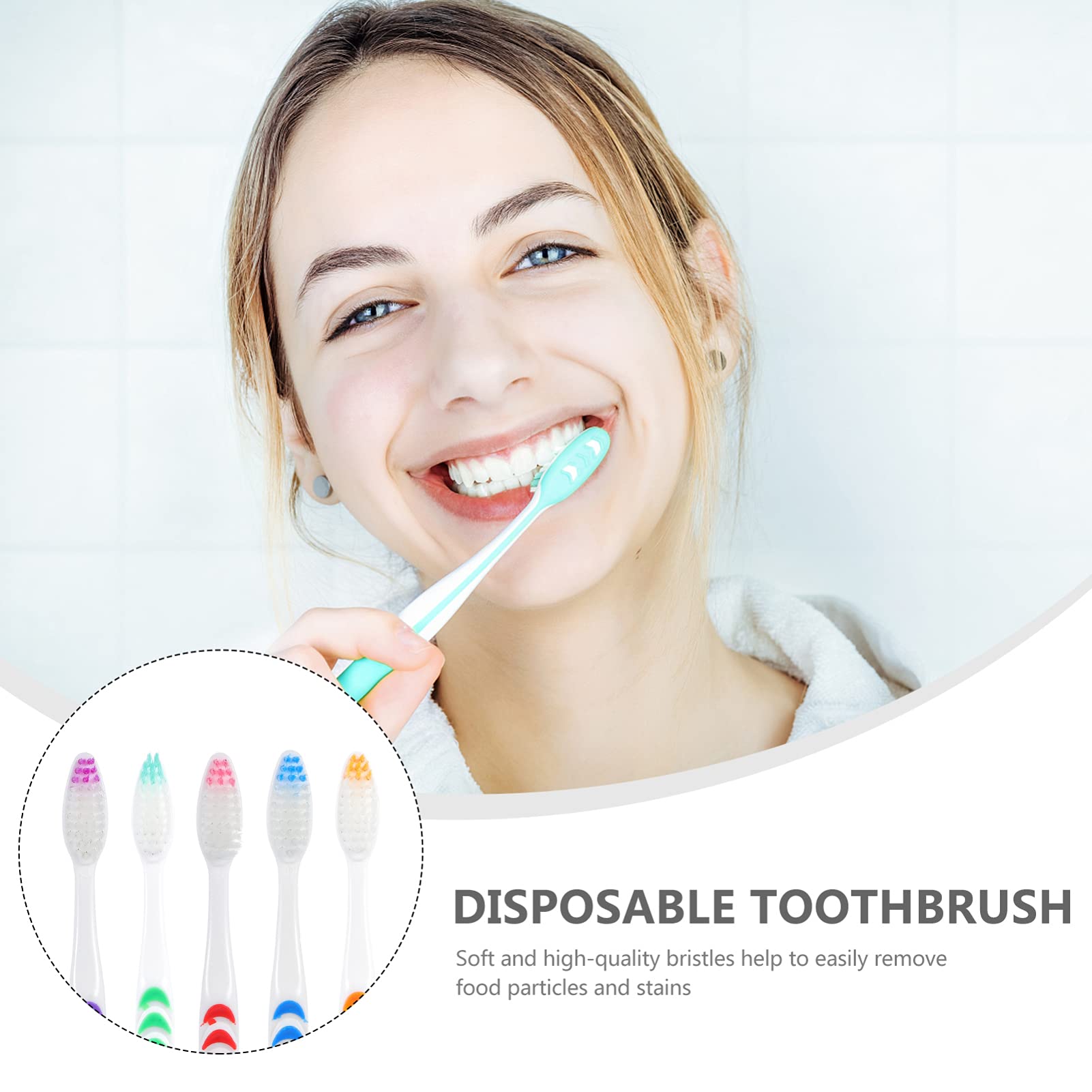 30 Pack Disposable Toothbrushes - Soft Bristles for Sensitive Teeth, Eco-Friendly Travel Toothbrush Set for Oral Care | Perfect for Camping, Hotels, and On-the-Go Hygiene
