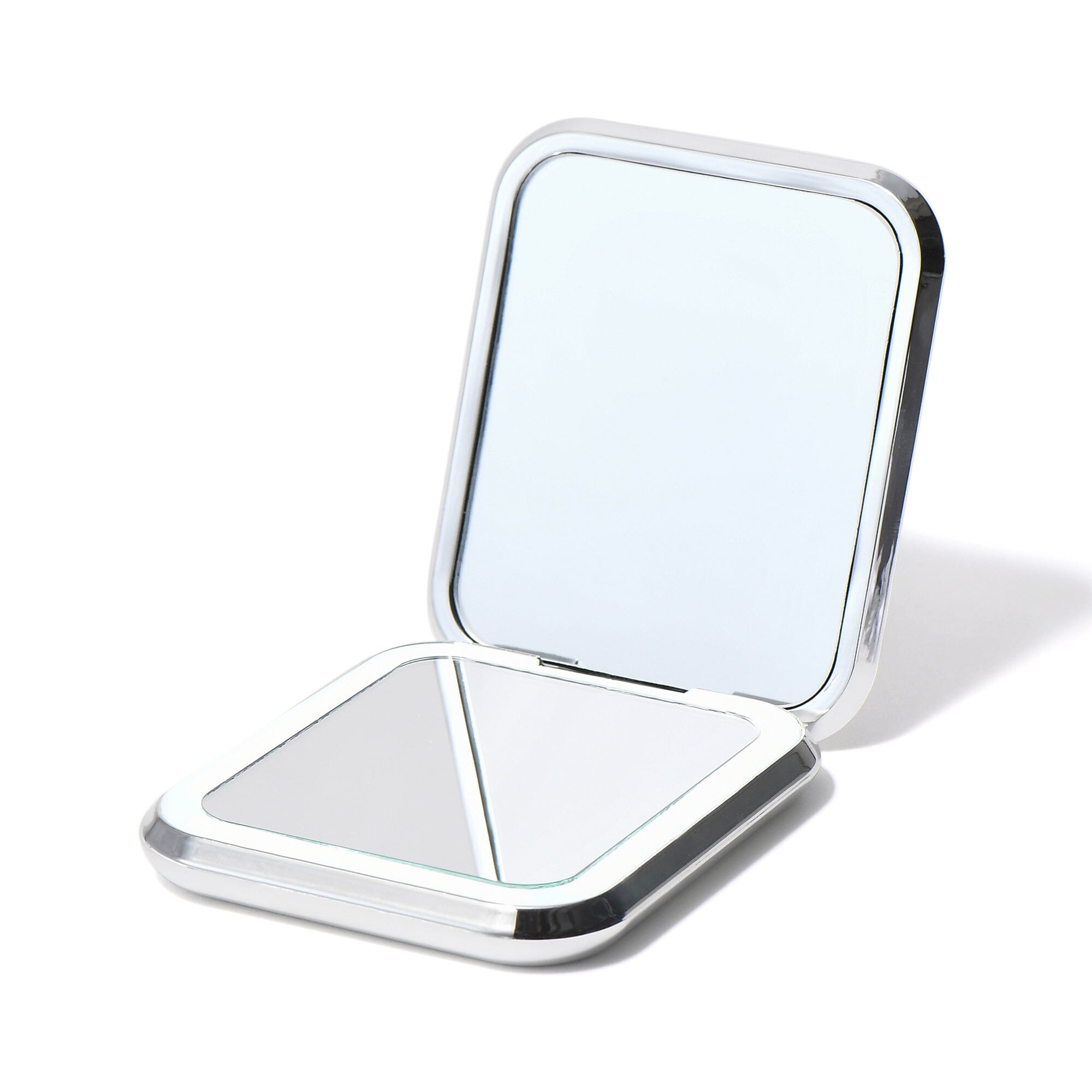 Blanche LED Compact Mirror - Silver | Portable Makeup Mirror with Bright LED Lights for Touch-Ups | Perfect for Travel, Home, and On-The-Go Makeup Application