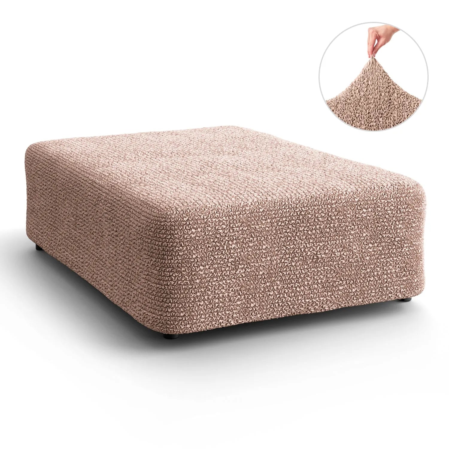 Large Ottoman Slipcover - Microfiber Collection for Living Room, Bedroom & Home Decor | Washable & Durable Furniture Cover