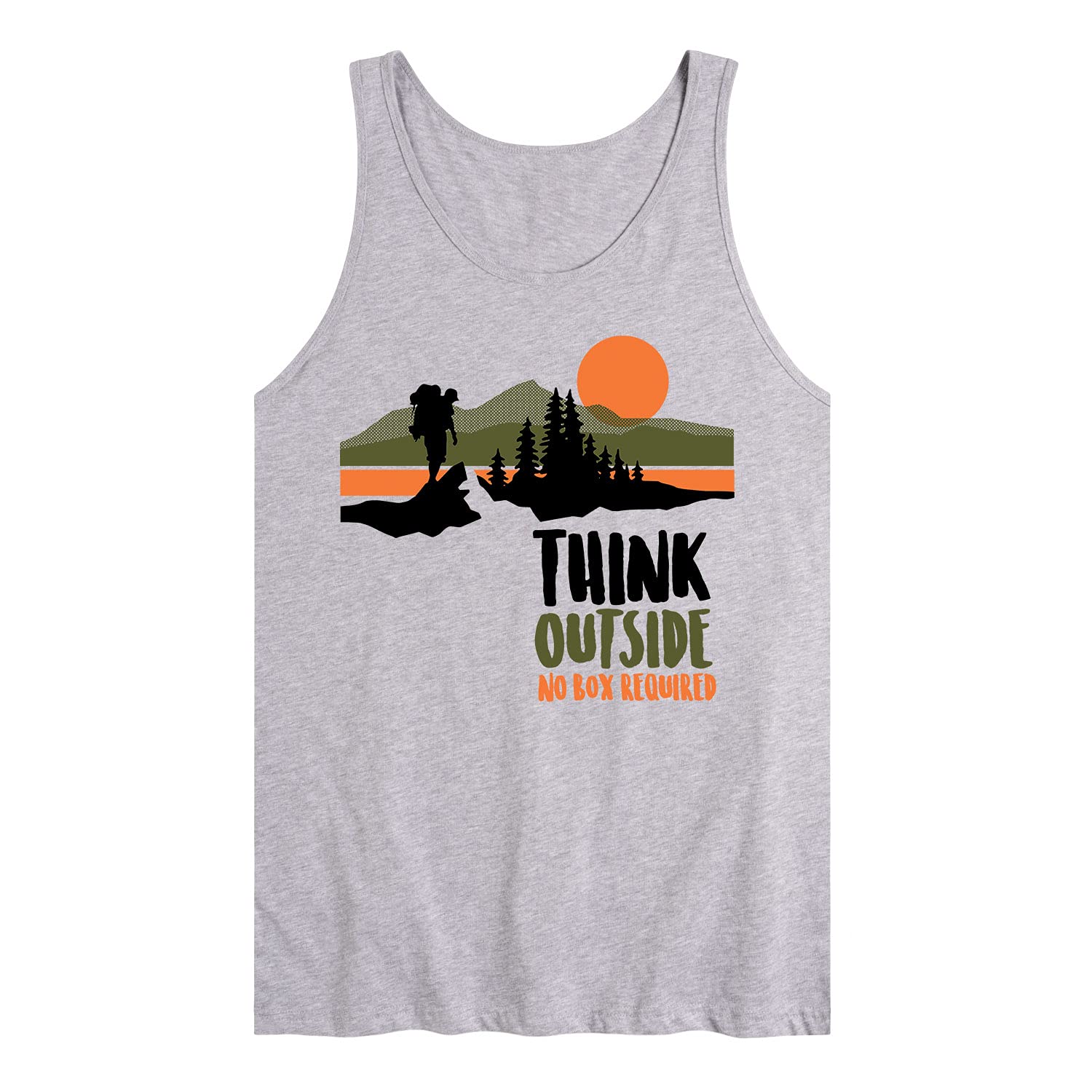 Think Outside Men's Graphic Tank Top - Breathable Jersey Fabric for Casual Wear, Gym & Outdoor Activities
