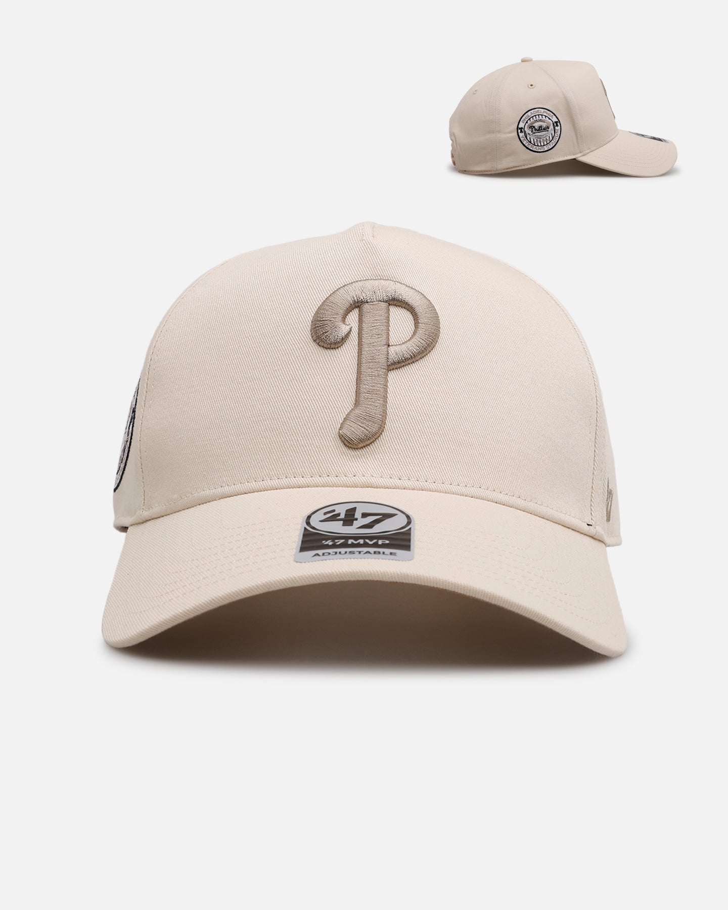 47 Brand Philadelphia Phillies 'Caramel Swirl' MVP Snapback Hat - Adjustable Baseball Cap for Men & Women - Natural/Khaki Vintage Style - Perfect for Baseball Games, Sports Events & Casual Outfits