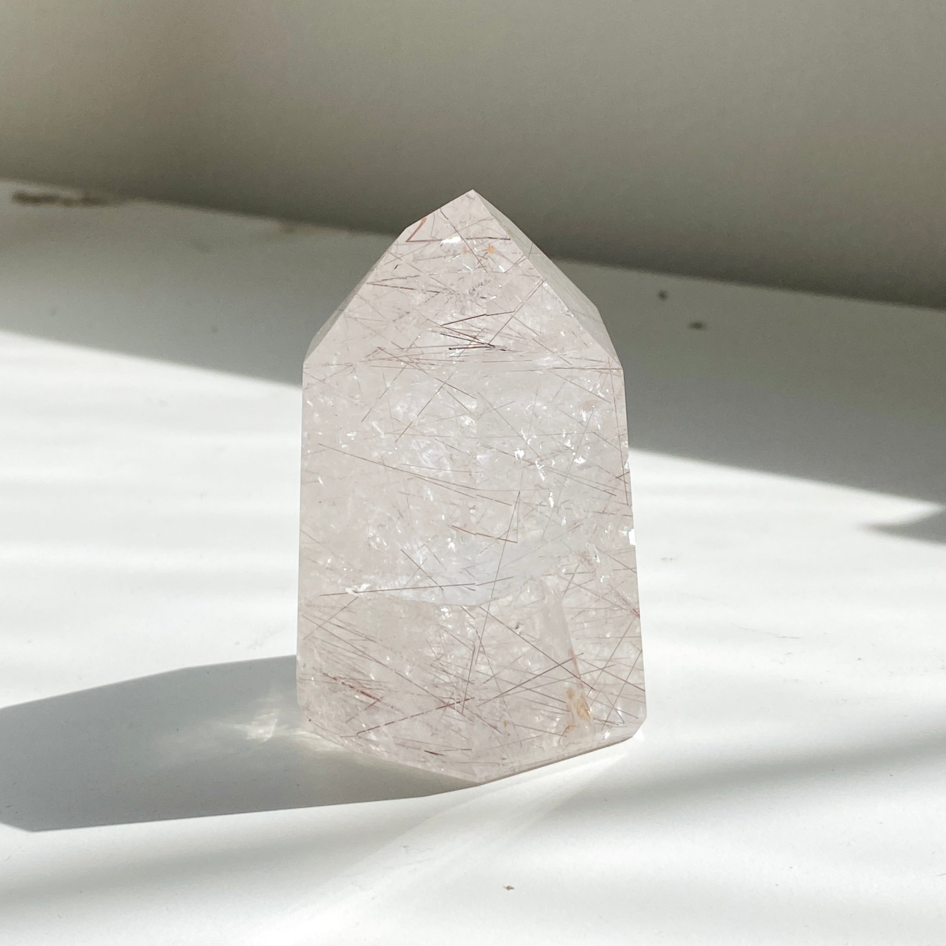 Natural Rutilated Quartz Point - Healing Crystal for Meditation, Energy Work & Spiritual Growth - Perfect for Home Decor, Yoga & Reiki