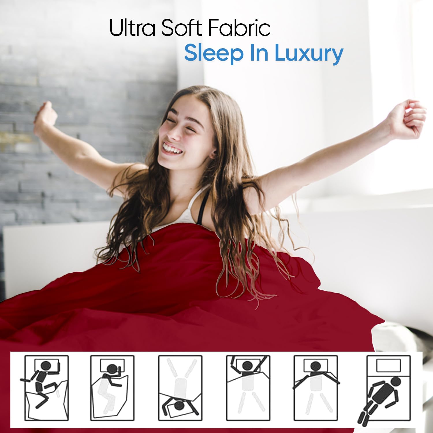 Luxury King Size Fitted Sheet - 100% Egyptian Cotton 1000 Thread Count, Deep Pocket (Up to 17 Inch), Burgundy - Soft & Easy Care Hotel Quality Bottom Sheet for Bedroom, Guest Room, and Airbnb
