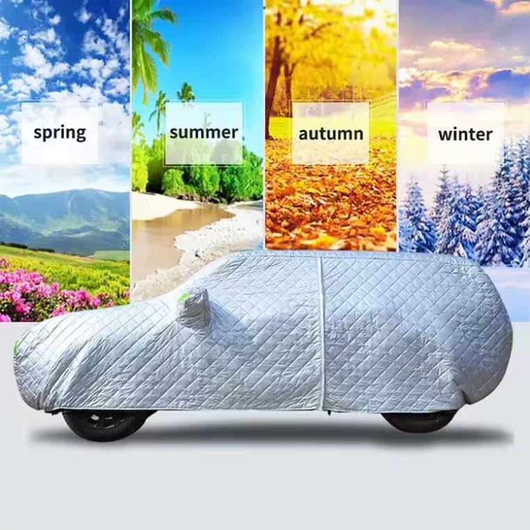 **Jeep Wrangler 4-Door Hail Protection Car Cover (2007-2024) | Heavy Duty Weatherproof Vehicle Cover with Reflective Strips | Perfect for Hail Storms, Snow, and Outdoor Parking (Sliver#A)**
