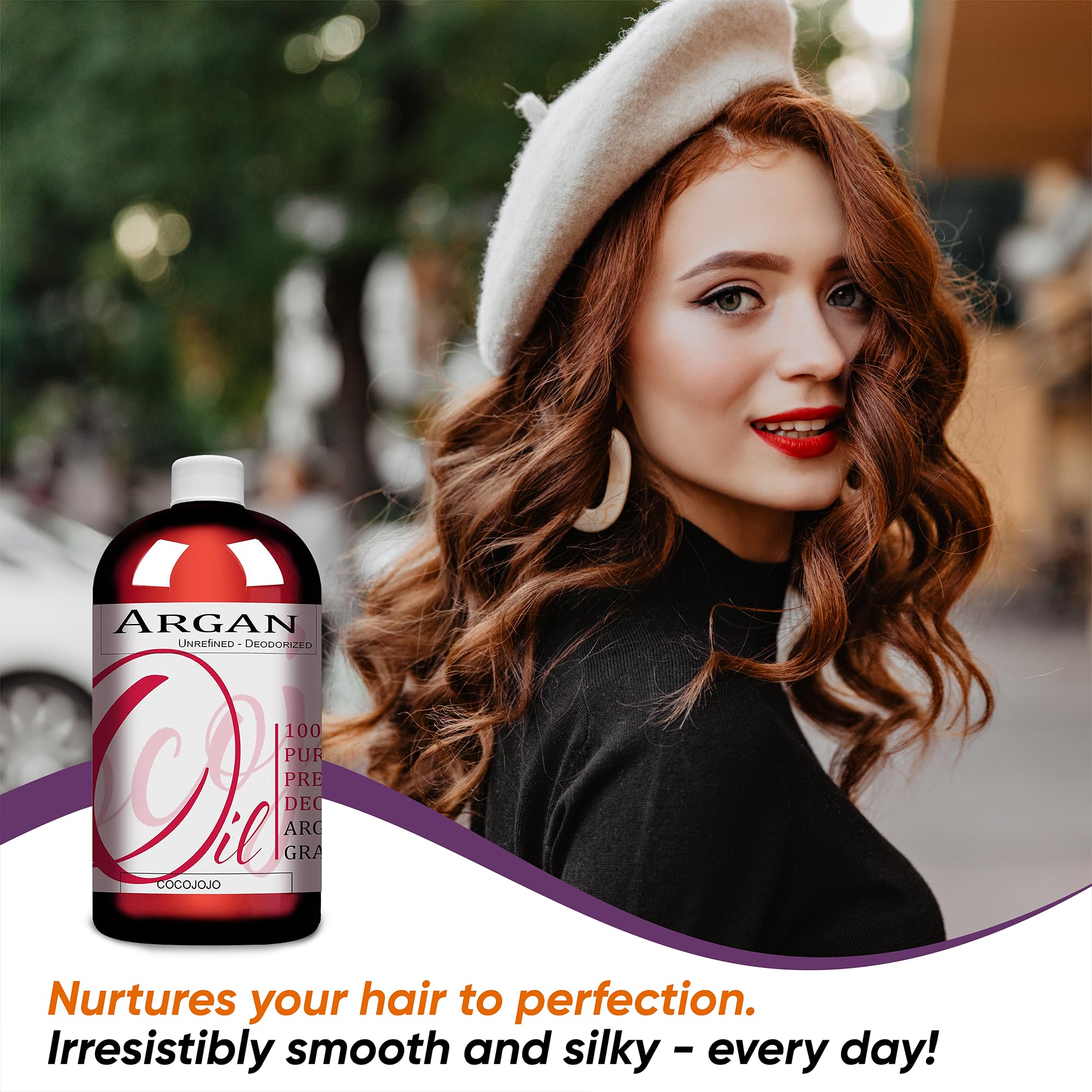 100% Pure Organic Cold Pressed Extra Virgin Argan Oil - Unrefined Unscented for Hair & Face Treatment - 32 Oz (Pack of 1) - Hydrates Dry Hair, Reduces Frizz & Nourishes Skin | Perfect for Daily Hair Care & Natural Skincare Routine