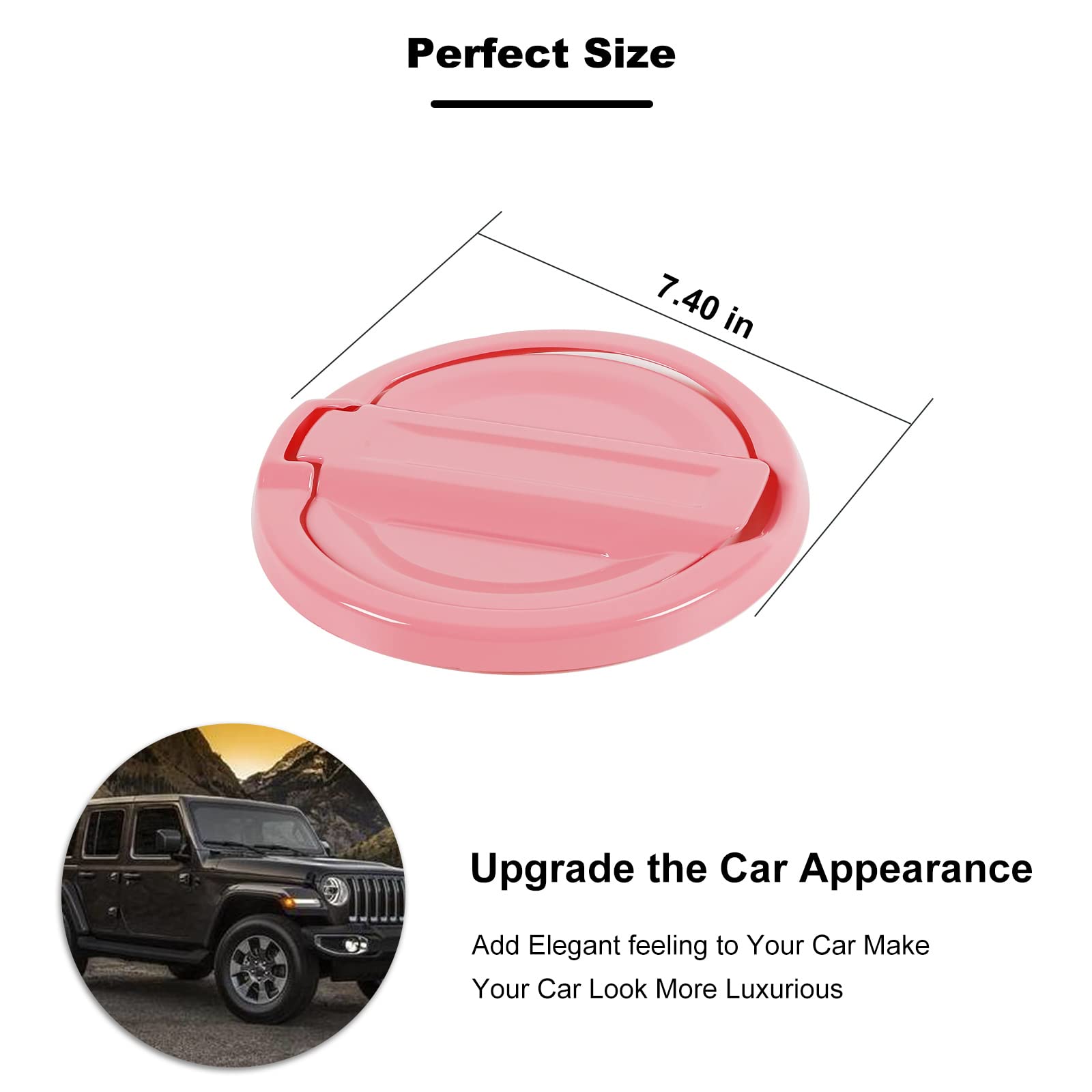 Pink Fuel Filler Door Cover for Jeep Wrangler JL & JLU (2018-2022) - Durable Gas Tank Cap Decoration & Exterior Accessories | Off-Road Adventure & Custom Car Styling