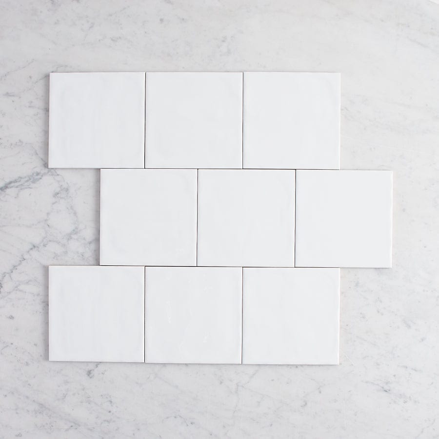 Premium Newport Gloss Large Square White Ceramic Tile - Perfect for Kitchen Backsplash, Bathroom Walls & Modern Flooring