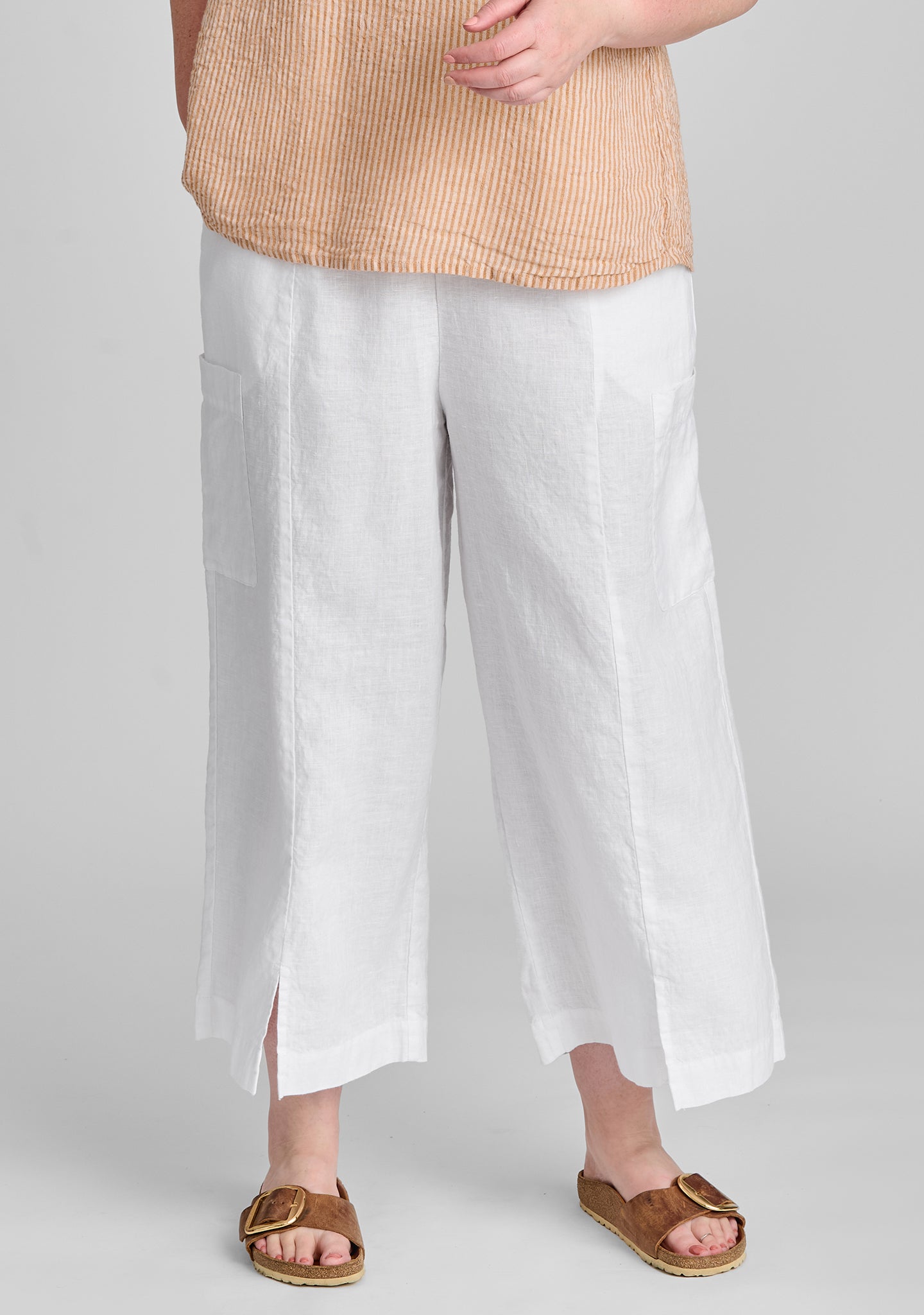 Breathable Linen Pants for Women - Comfortable Elastic Waistband, Loose Fit Casual Trousers - Perfect for Summer, Yoga, Travel and Lounge Wear