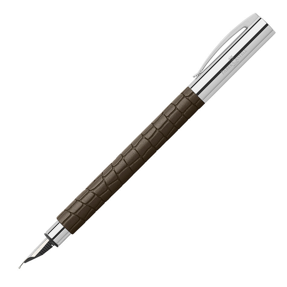 Faber-Castell Ambition 3D Fountain Pen with Crocodile Pattern - Premium Writing Instrument for Calligraphy, Business Signatures & Luxury Gift Giving