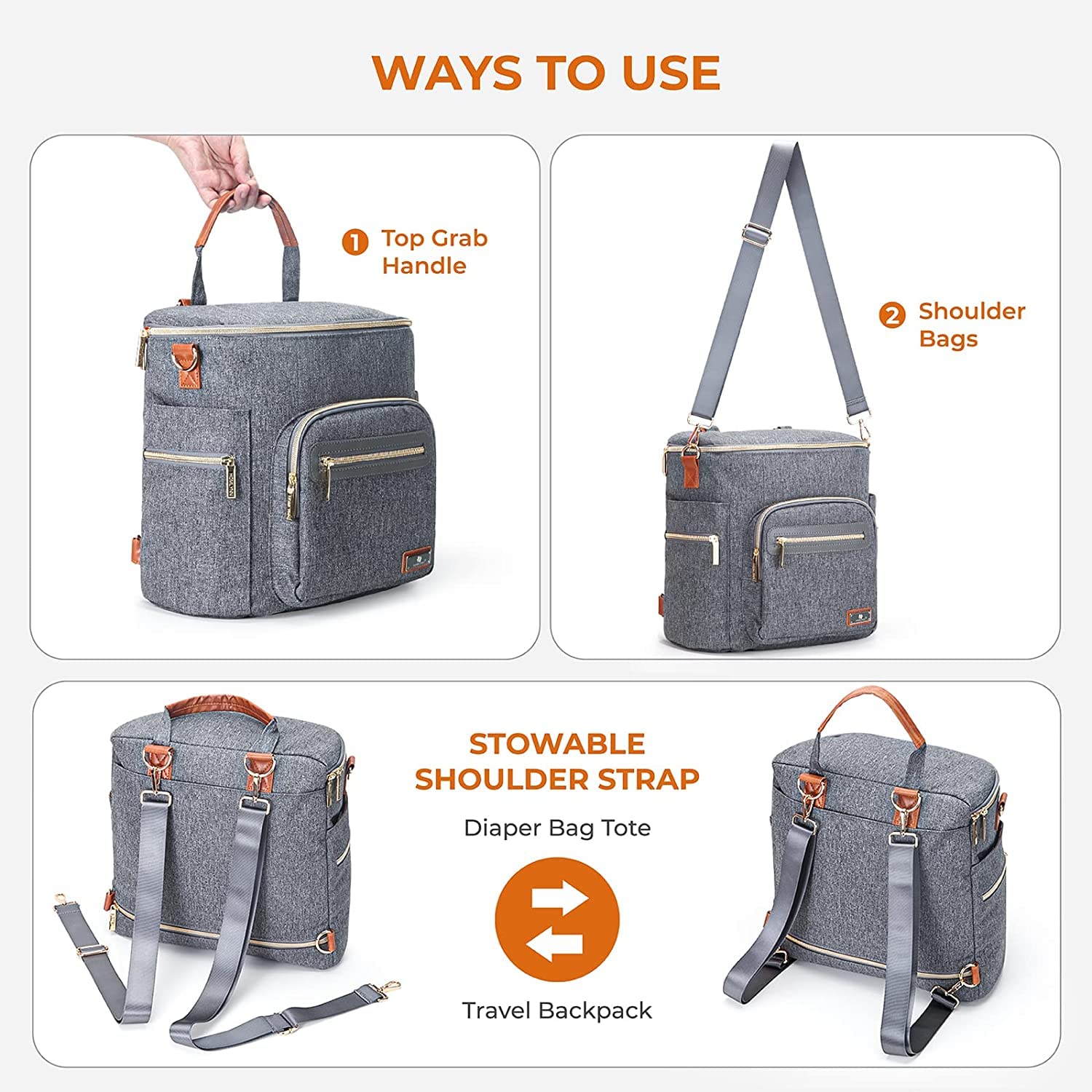 **Waterproof Diaper Backpack for Moms & Dads – Large Multifunctional Baby Changing Bag with Insulated Pocket, Travel Backpack for Parents – Perfect for Daycare, Travel & On-the-Go Parenting**