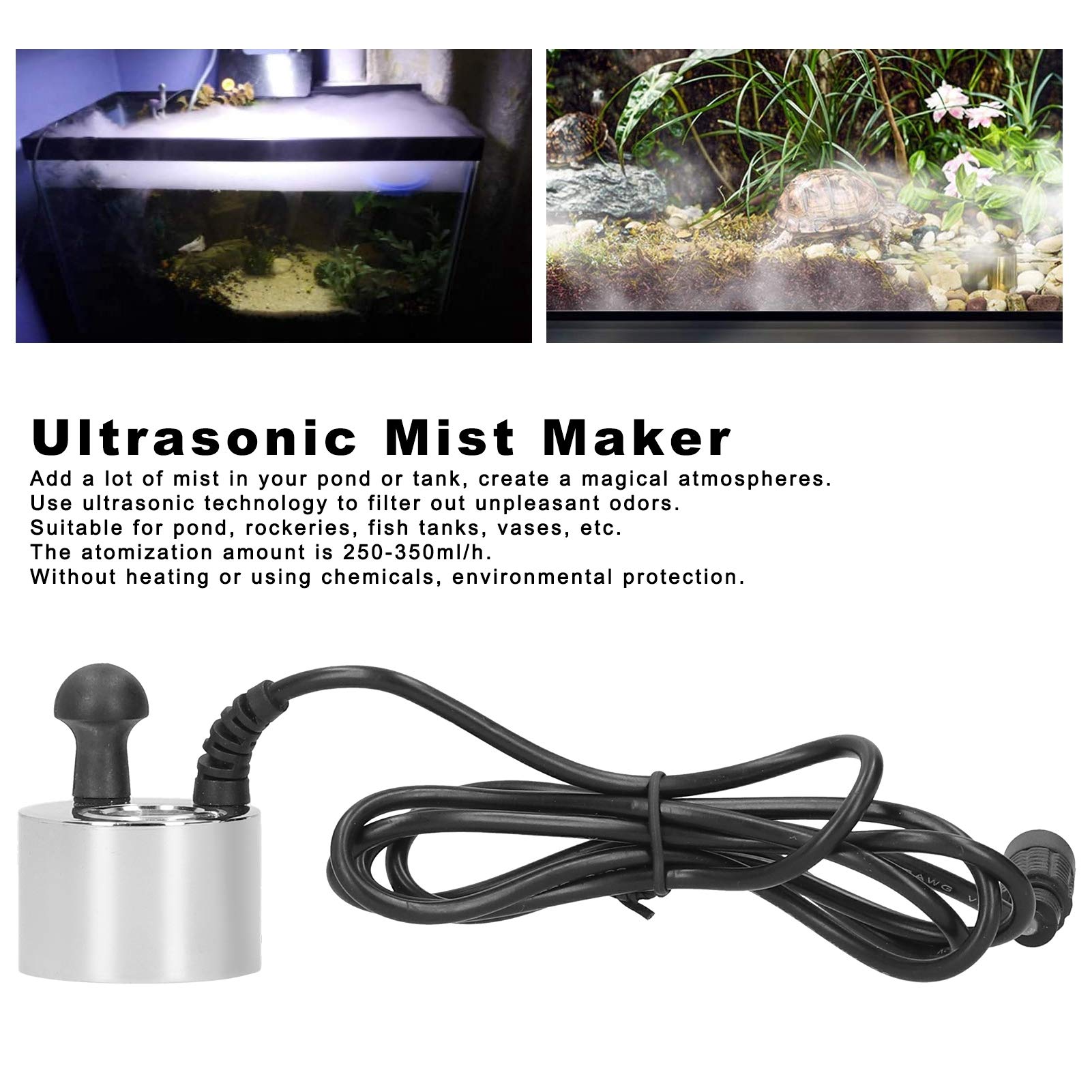 Lightweight Ultrasonic Pond Fogger - Mist Maker for Aquariums, Fish Tanks & Water Fountains | Perfect for Outdoor Ponds, Rockeries & Indoor Decoration