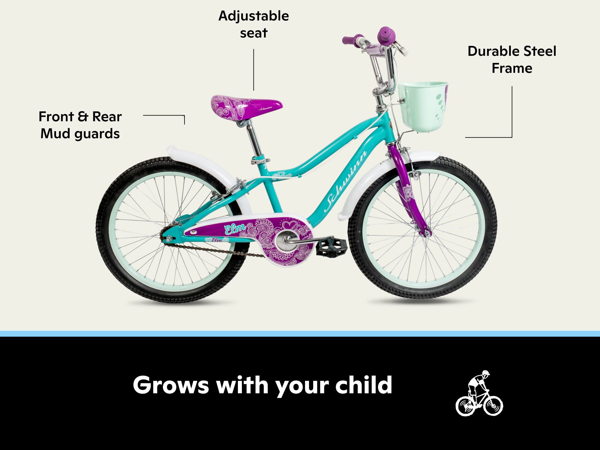 Schwinn Koen & Elm Big Kid Bike for Boys and Girls - 20 Inch Wheels, Lightweight Aluminum Frame - Perfect for Neighborhood Rides, Park Adventures & Family Cycling