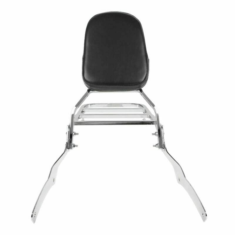 Premium Chrome Sissy Bar with Comfortable Pad & Luggage Rack for Yamaha VStar 650/400 XVS650/400 DS650/DS400 V Star (1998-2018) - Perfect for Long Rides & Touring Comfort