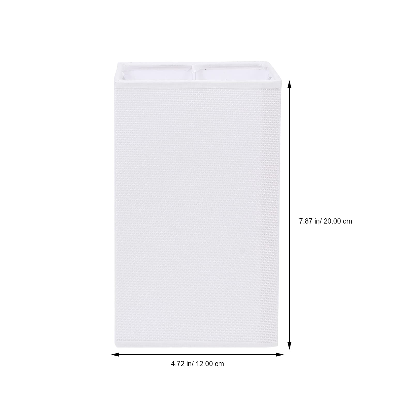 Square Linen Lamp Shade Replacement - White Fabric Lampshade Cover for Floor & Table Lights with E27 Socket | Perfect for Living Room, Bedroom & Office Lighting Decor