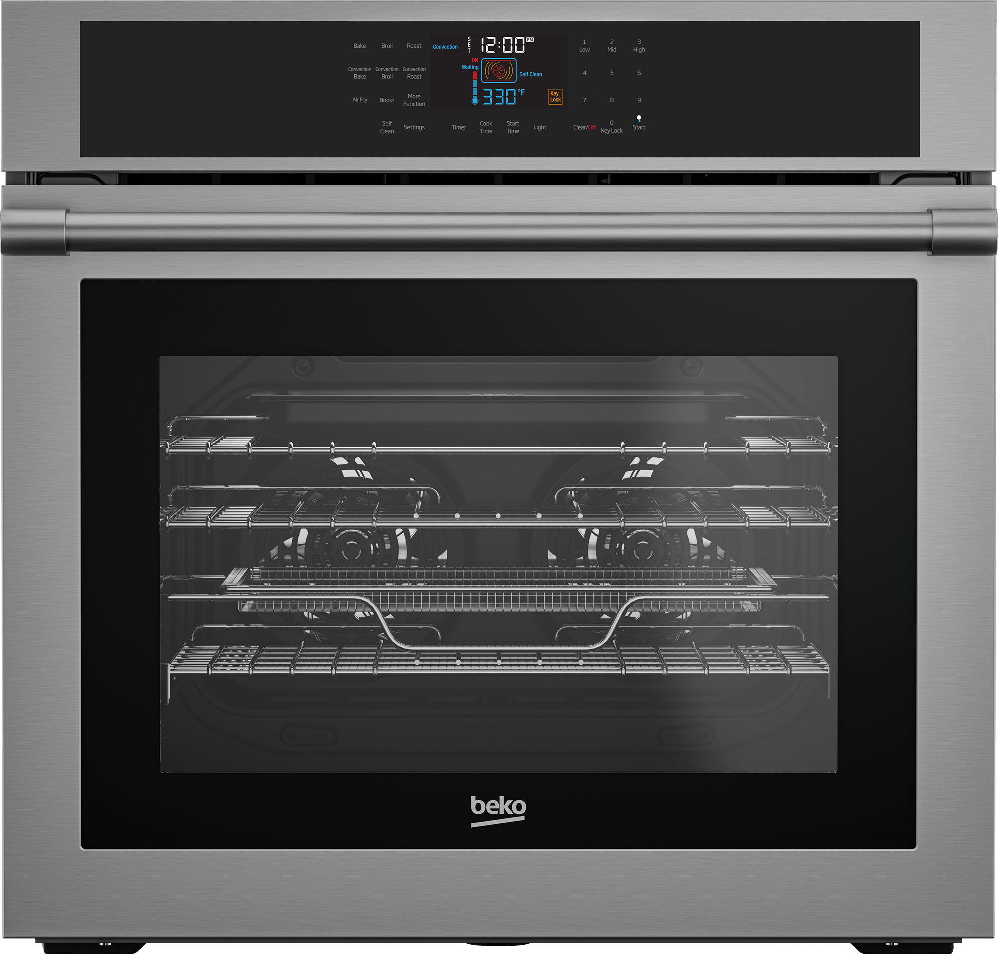 Beko WOS30200SS 30 Inch Stainless Steel Built-In Wall Oven - Perfect for Modern Kitchens, Baking & Roasting