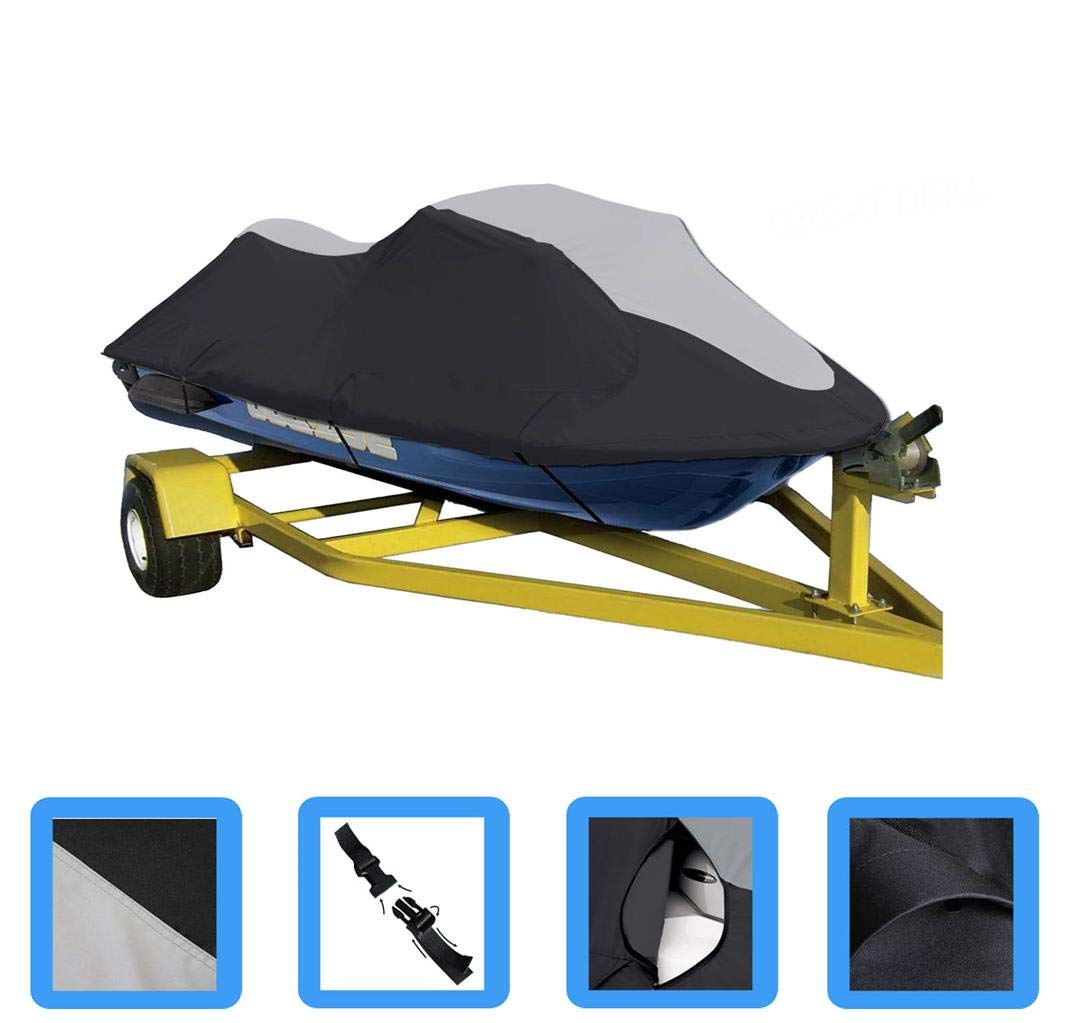SBU Compatible Waterproof Cover for Yamaha Jet Ski Waverunner VX Deluxe (2007-2008 Models) - 600 Denier Heavy Duty PWC Protection - Perfect for Outdoor Storage & Winterization