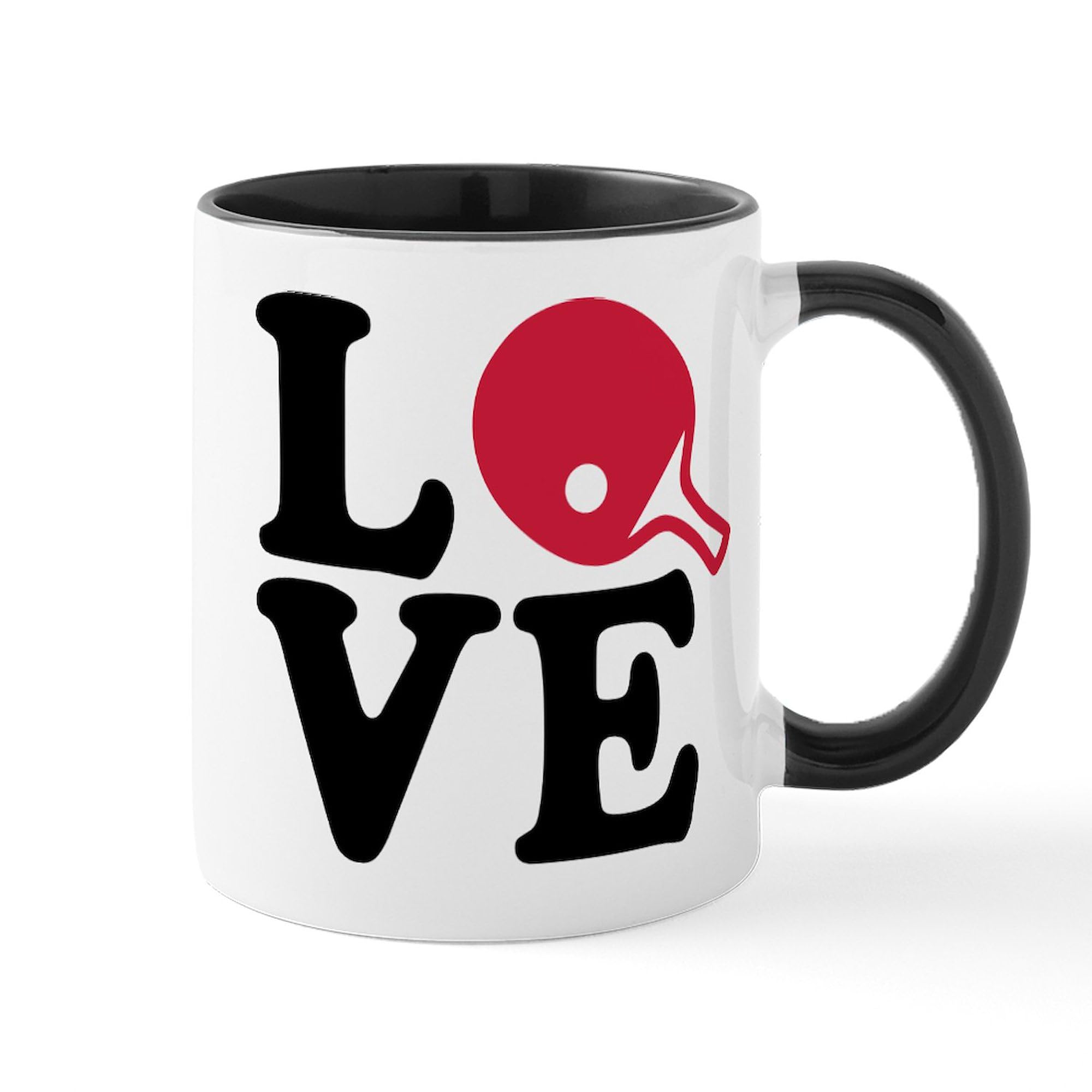 Table Tennis Love Ceramic Coffee Mug 11oz - Perfect for Tea & Office Use