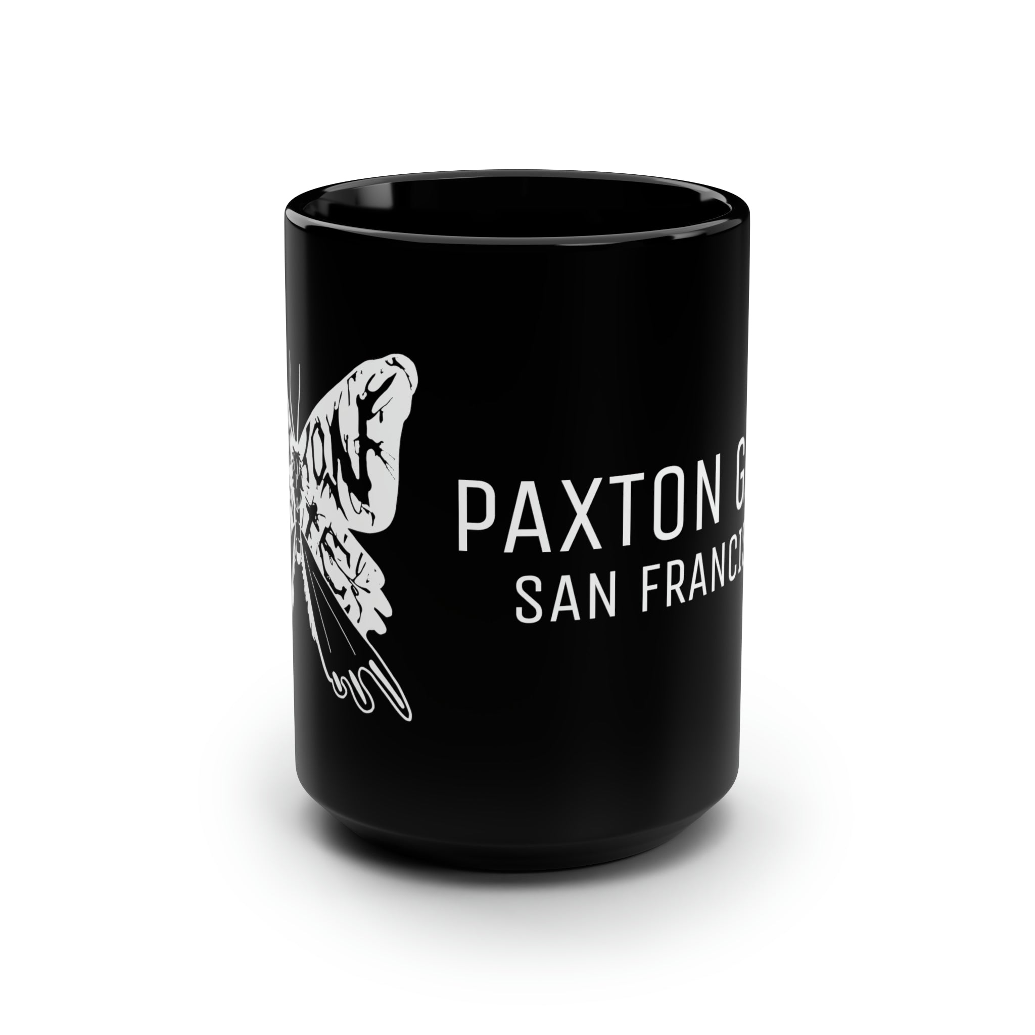 Black Paxton Gate Moth Mug - Unique Ceramic Coffee Cup with Moth Design - Perfect for Tea, Coffee, or Hot Chocolate at Home or Office