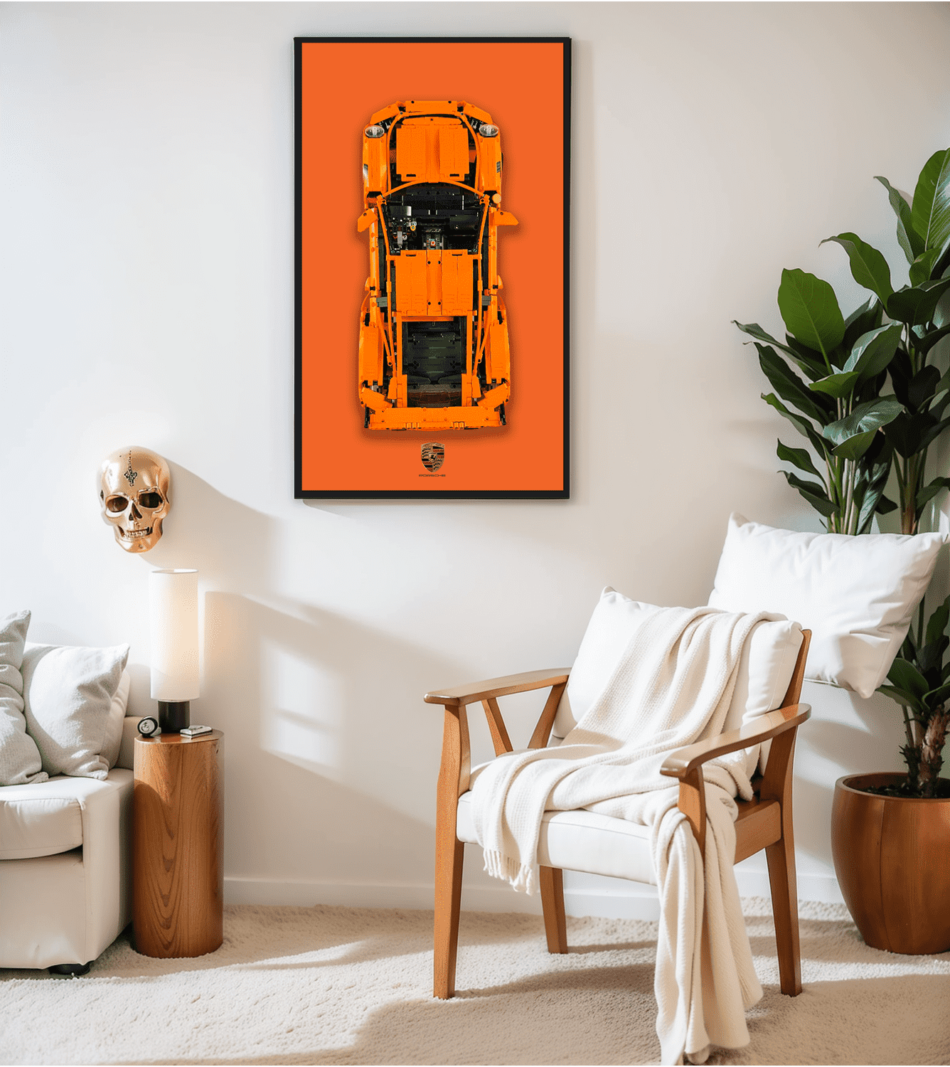 LEGO Technic 42056 Porsche 911 GT3 RS Wall Display Frame - Premium Showcase for LEGO Car Models - Perfect for Home Office Decor & Collector's Display