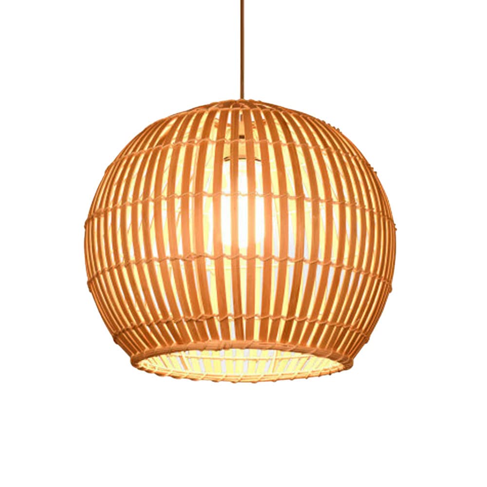 Japanese Style Rattan Chandelier - Natural Wicker Pendant Light with Industrial Finish for Country, Hotel & Restaurant Ceiling Lighting | Perfect for Living Room, Balcony & Outdoor Decor