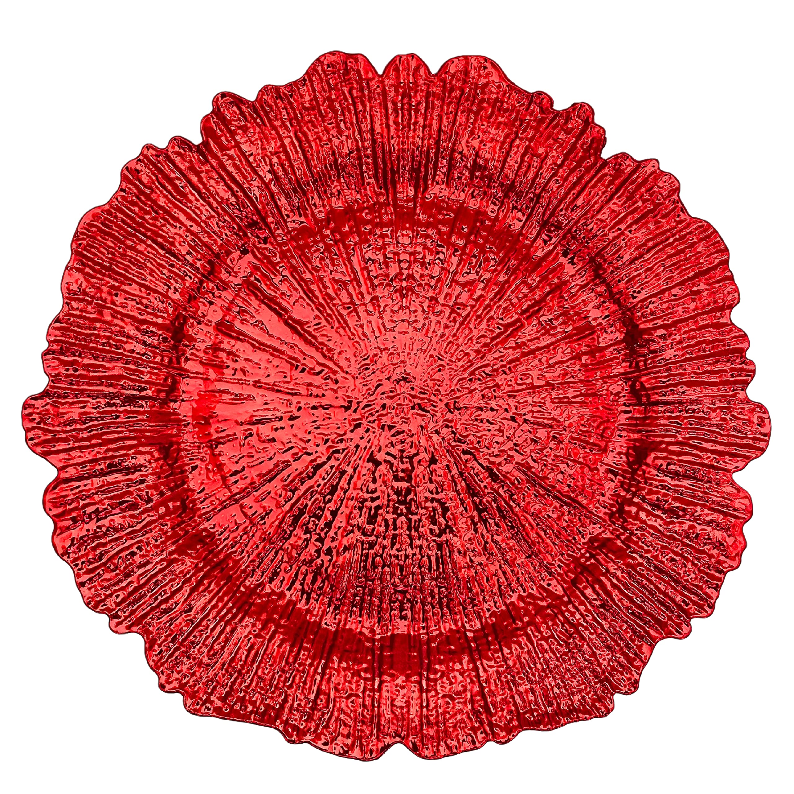 Henilosson 13 Inch Red Plastic Charger Plates - Round Dinner Plate Chargers for Weddings, Parties & Elegant Decor (Set of 24) | Perfect for Holiday Tablescapes, Buffet Displays & Formal Dining Settings