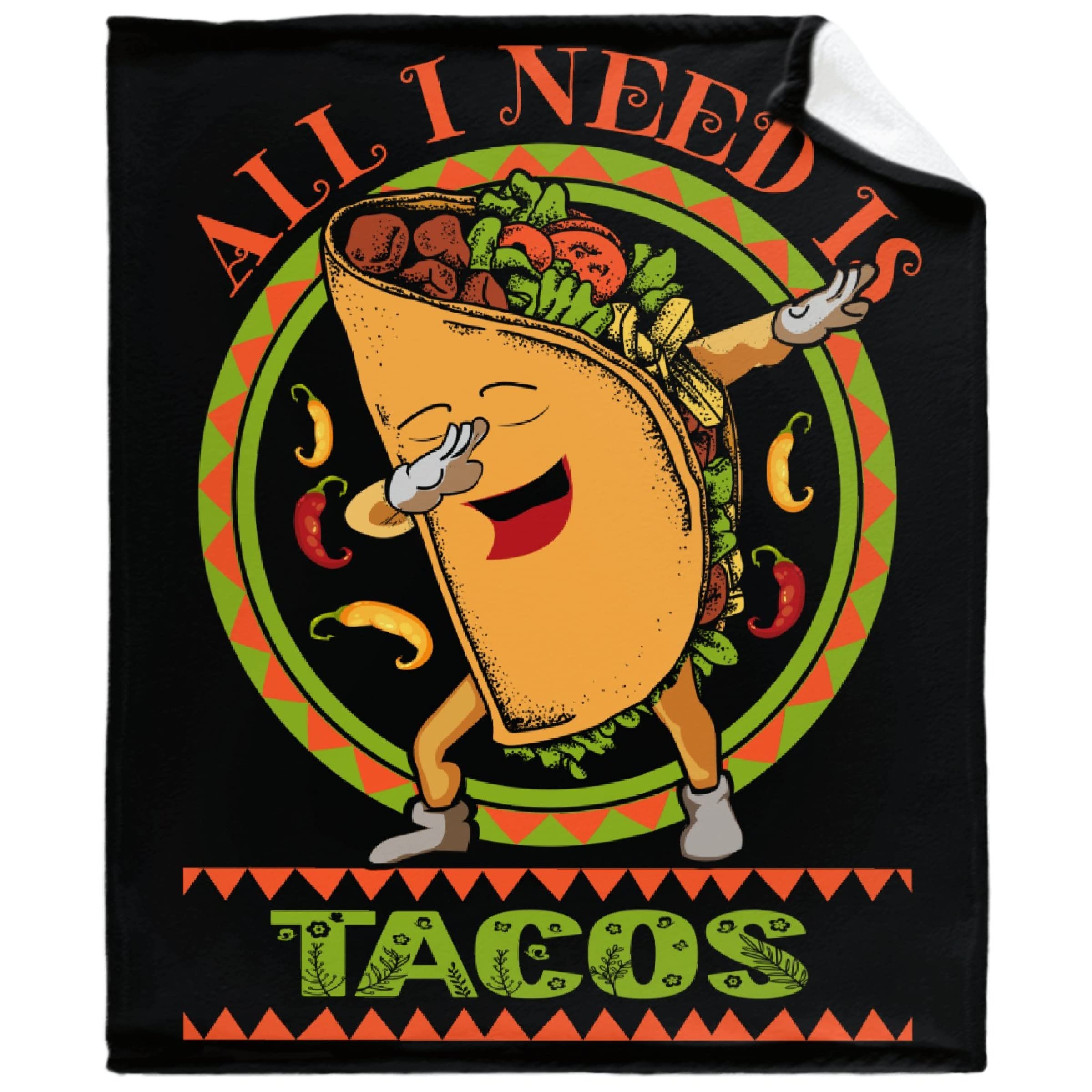 Funny Taco Blanket - Soft Microfiber Plush Throw Blanket for Toddlers & Adults | Extra Large 120