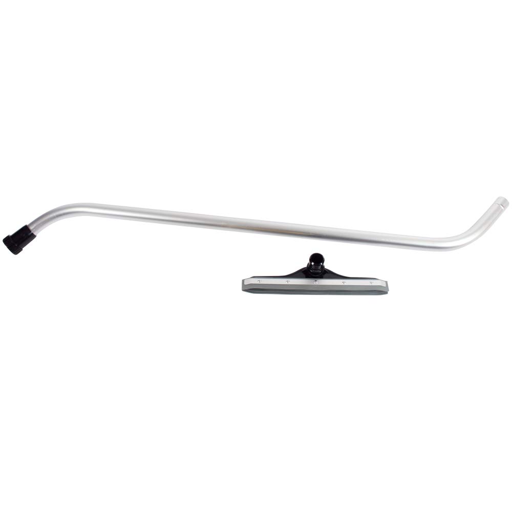 Cen-Tec Systems 94896 Wet/Dry Vacuum Squeegee Attachment with 1-Piece S-Wand - Aluminum Floor Cleaning Tool for Hardwood, Tile & Concrete Surfaces - Perfect for Garages, Workshops & Home Cleaning