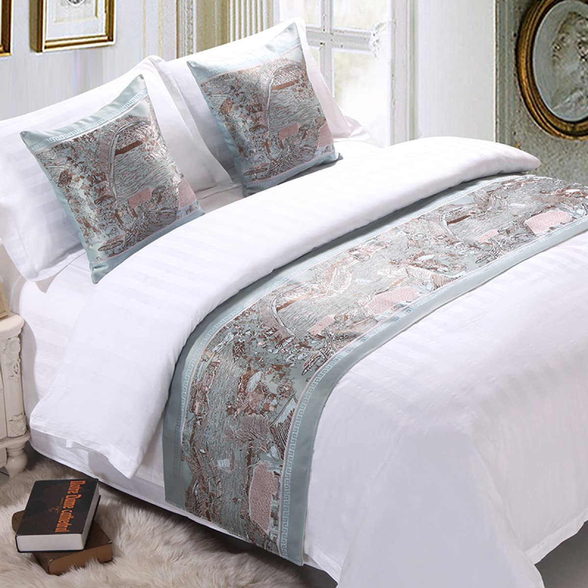 QFWMCW Queen Size Bed Scarf - Elegant Bed Runner for Hotel & Home Decor