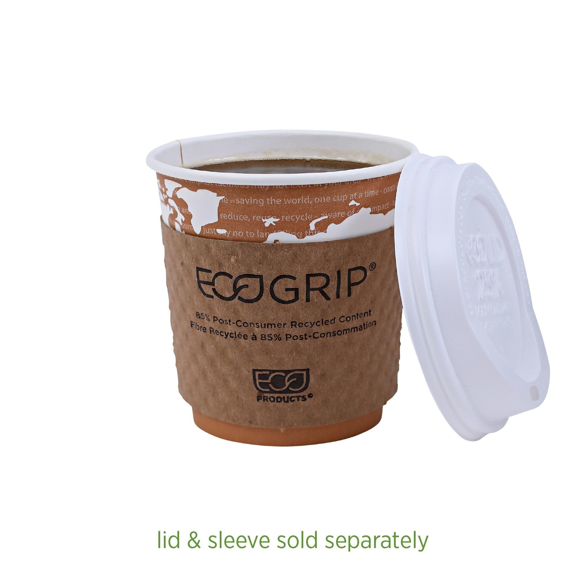 ECO PRODUCTS Compostable 10oz Disposable Coffee Cups - 1000 Count, Plant-Based PLA Lining, Hot/Cold Beverage Paper Cups for Office, Cafes & Events | Biodegradable & Eco-Friendly World Art Design