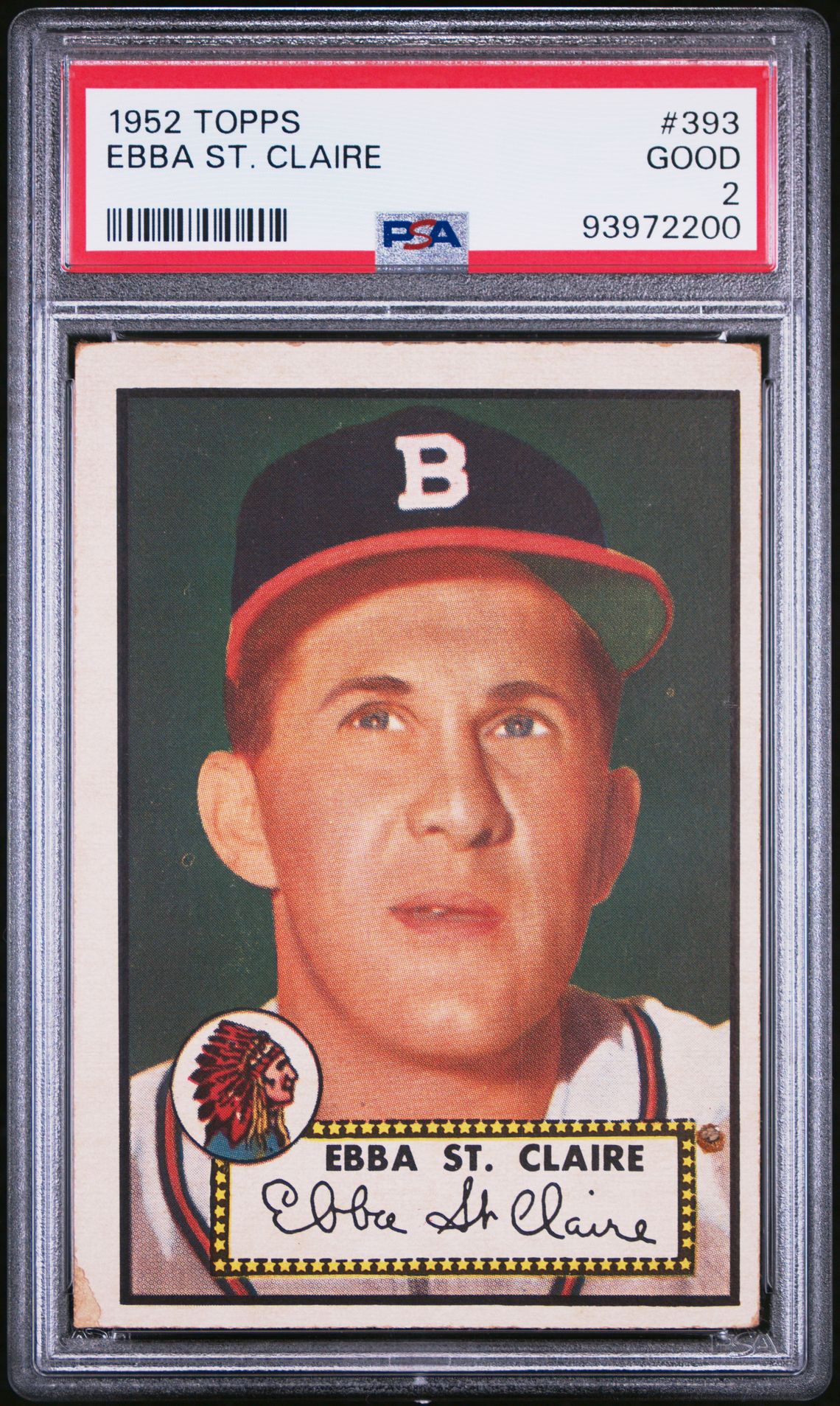 1952 Topps #393 Ebba St. Claire PSA 2 Good Vintage Baseball Card - PSA #93972200 | Collectible Sports Memorabilia for Display & Investment