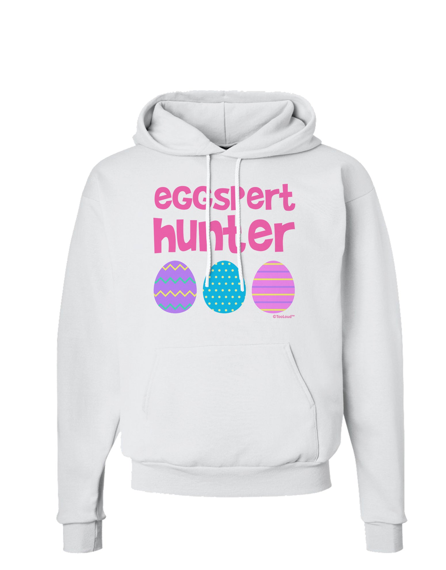TooLoud Eggspert Hunter Easter Pink Hoodie Sweatshirt - Cute Easter Bunny Outfit for Women & Girls - Perfect for Easter Egg Hunts & Spring Photoshoots