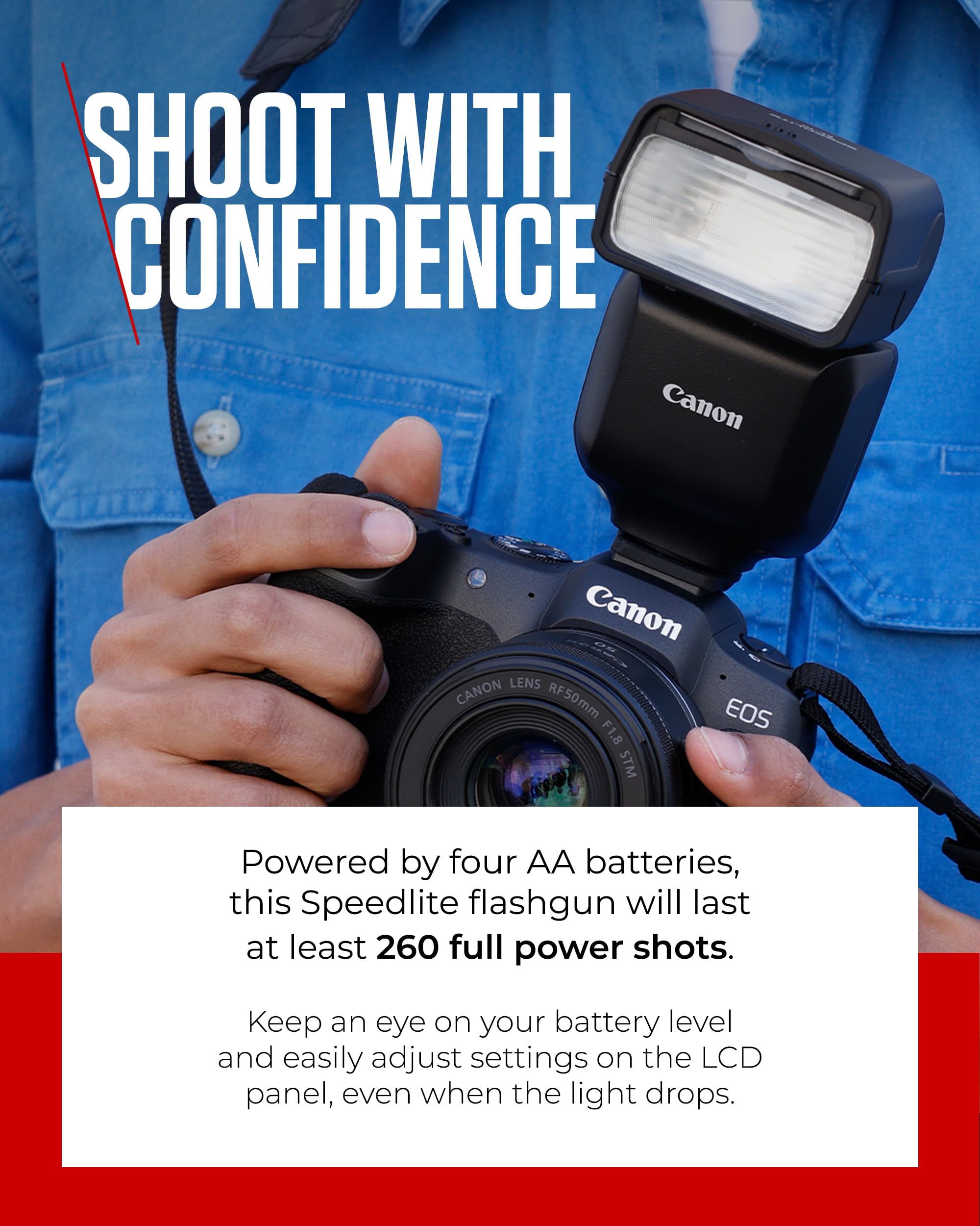 Canon Speedlite EL-10 Flash with E-TTL II | 1/1 to 1/1024 Power Range | Multi-Function Shoe | Lightweight AA Battery Powered | Perfect for Portrait, Wedding & Event Photography