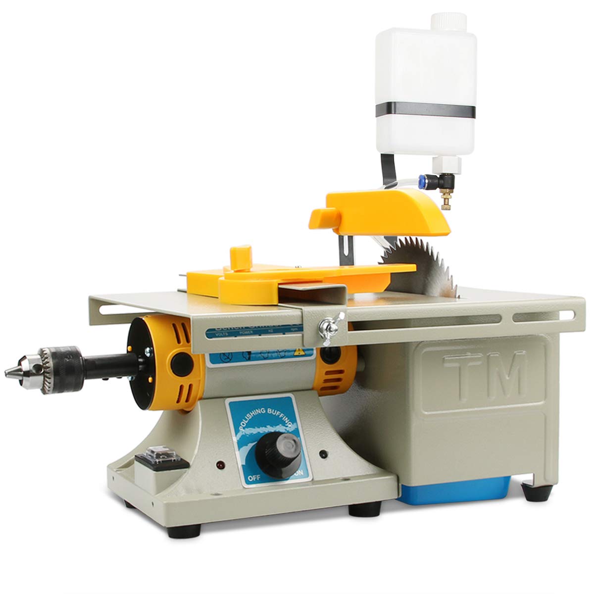 Professional 110V Mini Table Saw & Polishing Machine for Lapidary & Jewelry Making - 0-10000 RPM with Flexible Shaft, Right Benchtop Design - Perfect for Cutting Rocks, Gemstones & DIY Craft Projects