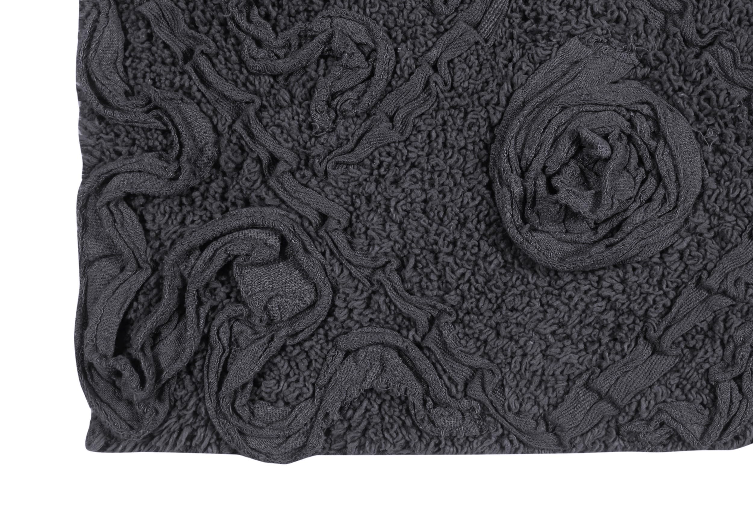 Premium 100% Cotton Bath Rug Set - Ultra Soft & Absorbent Non-Slip Bathroom Mat, Washable Kitchen Floor Mat (17