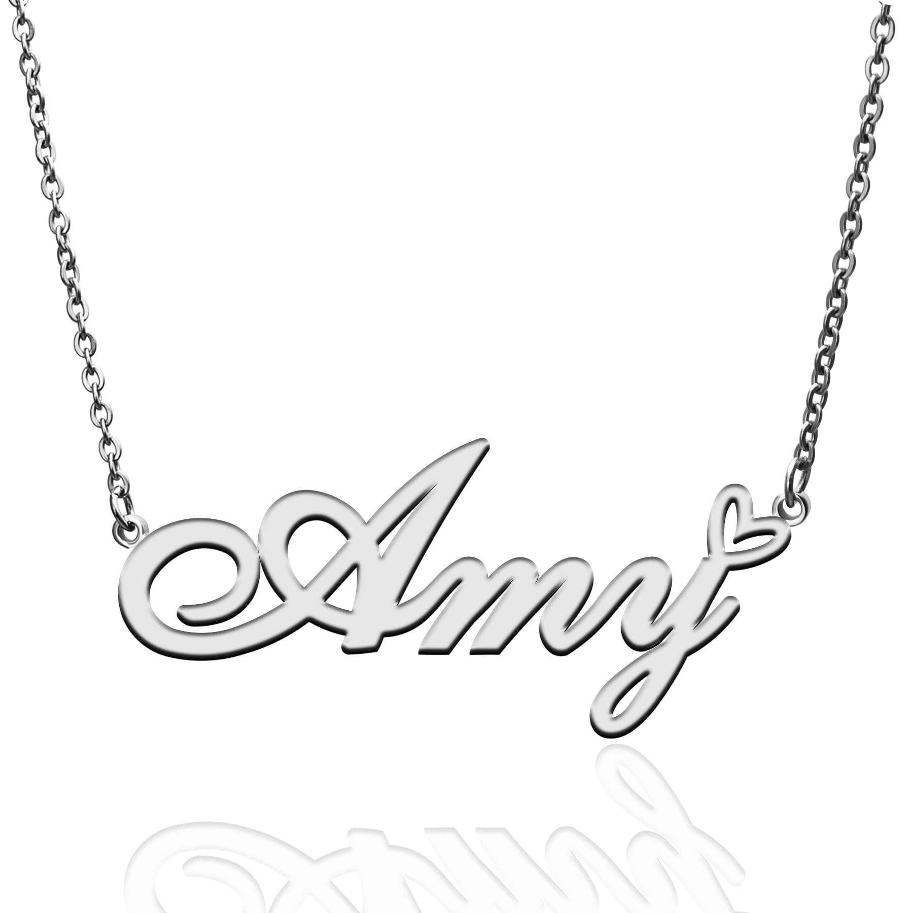 Personalized Name Necklace for Women - Custom Heart Pendant Gold Plated Jewelry, Engraved Gift for Her, Mom, Daughter, Wife - Perfect for Christmas, Birthday, Anniversary & Friendship Gifts | Elegant Everyday Wear & Special Occasions