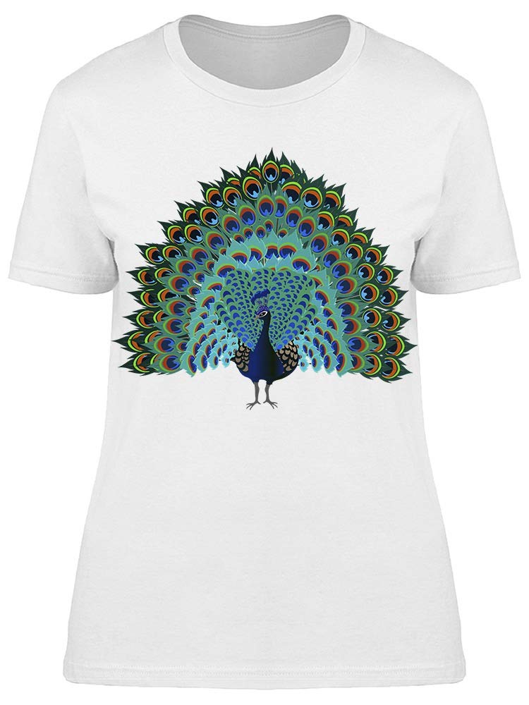 Smartprints Peacock Green Tail Tee for Women - Stylish & Comfortable Casual T-Shirt for Everyday Wear, Outings & Layering