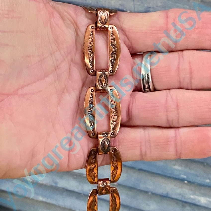 Authentic Vintage Copper Southwestern Indian Bracelet - Handcrafted Native American Jewelry for Women & Men - Perfect for Boho Fashion, Festivals & Gift Giving