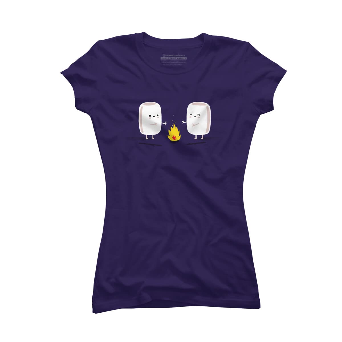 Design By Humans Junior's Marshmallows by Laurxy Graphic T-Shirt - Soft Cotton Tee for Women & Girls - Casual Wear, Street Style, Gifts for Teens