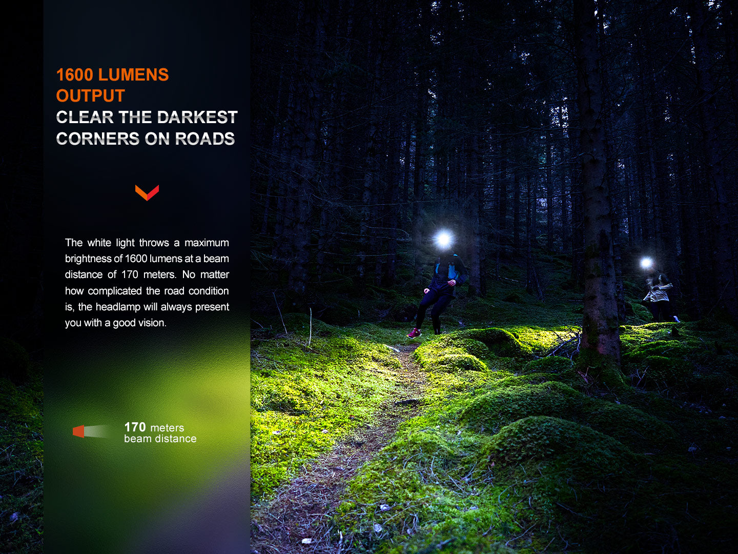 Fenix HM65R T V2 Rechargeable Headlamp - 1500 Lumen Lightweight LED Headlight for Trail Running, Hiking & Camping - Waterproof & Adjustable Head Torch for Outdoor Adventures